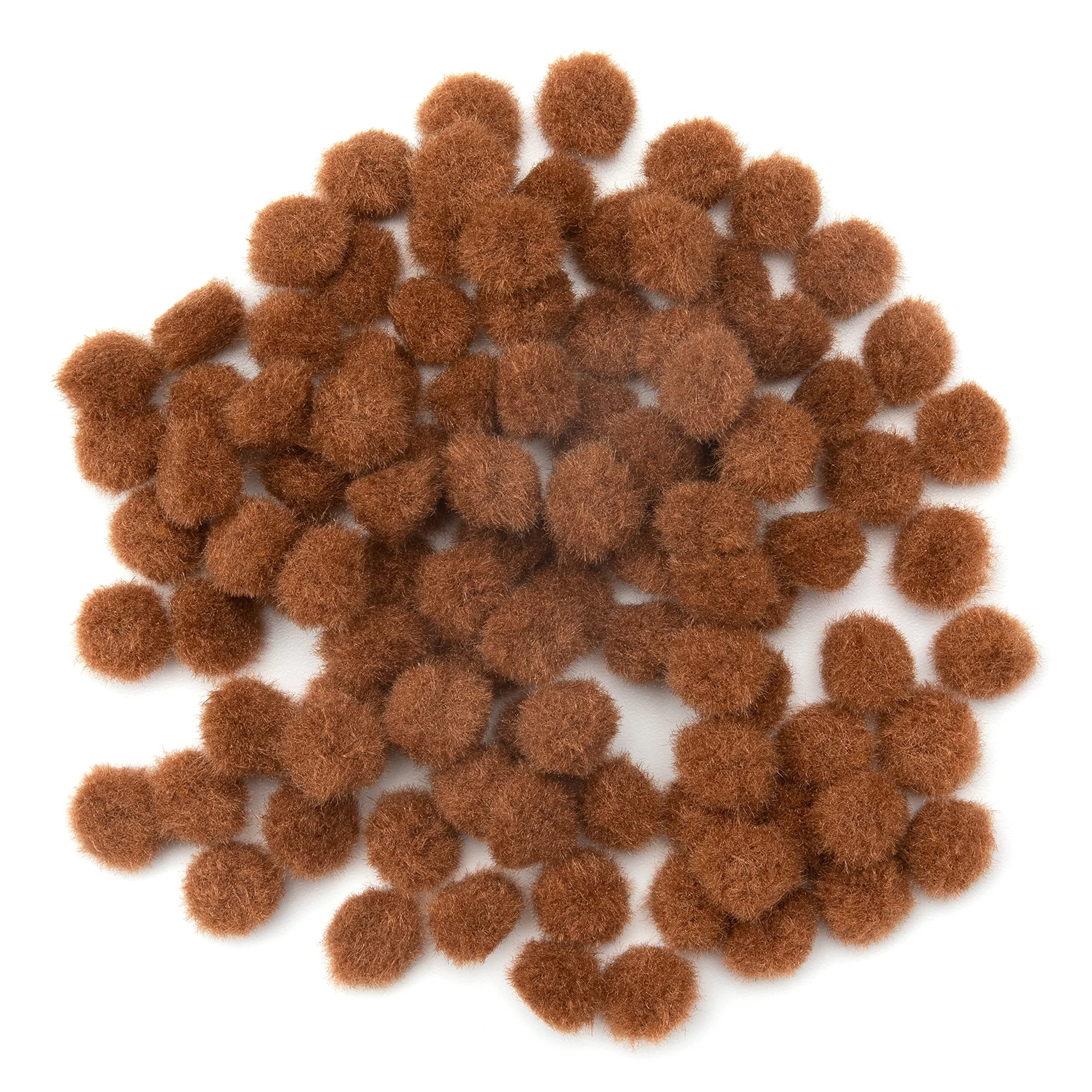 CousinDIY Brown 1/2 inch Poms, 100 Pack