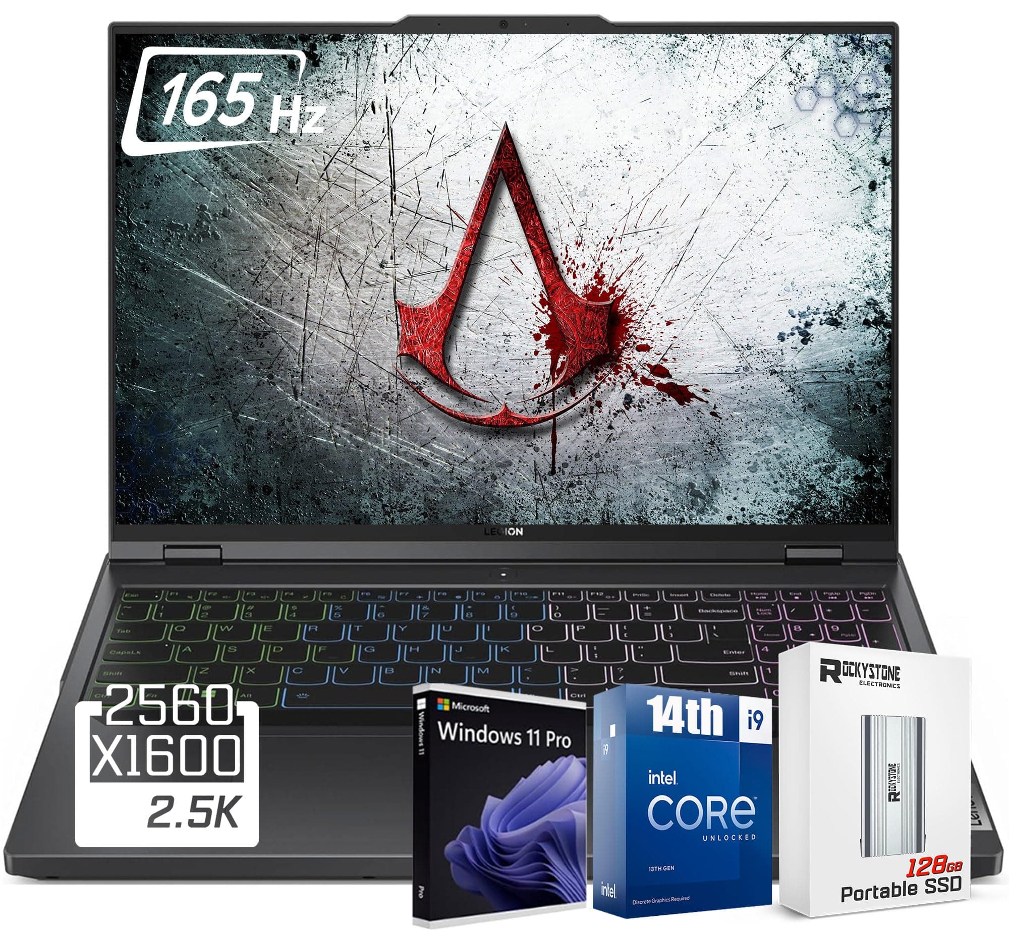 Legion 5i Gaming Laptop, 14th Gen Intel 24-Core i9-14900HX, 16" WQXGA(2560x1600) 165Hz, 32GB DDR5 RAM, 1TB SSD, GeForce RTX 4060(TGP 140W), RGB Backlit KB, W/ 128GB PSD, Windows 11 PRO