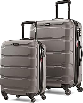 SamsoniteOmni PC Hardside Expandable Luggage with Spinner Wheels, Silver, 2-Piece Set (20/24), Omni Pc Hardside Expandable Luggage with Spinner Wheels