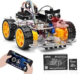 Robot Car Starter Kit for Arduino | STEM Remote Controlled App Educational Motorized Robotics for Building Programming Learning How to Code | IOT Mechanical DIY Coding for Teens Adults