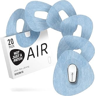 Not Just A Patch Air (20 Pack) - CGM Dexcom G6 Adhesive Patches with Hole -Thin, Strong and Light, 14 Day Adhesion, Durable Dexcom Patches G6 Sensor Protectors in Blue