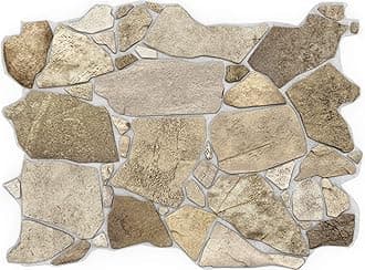 Retro-Art 3D Wall Panels, Pack of 6, Wild Stone in Brown Beige Grey, PVC, 17.5" x 23.75", Cover 17.31 sq.ft. 563WB