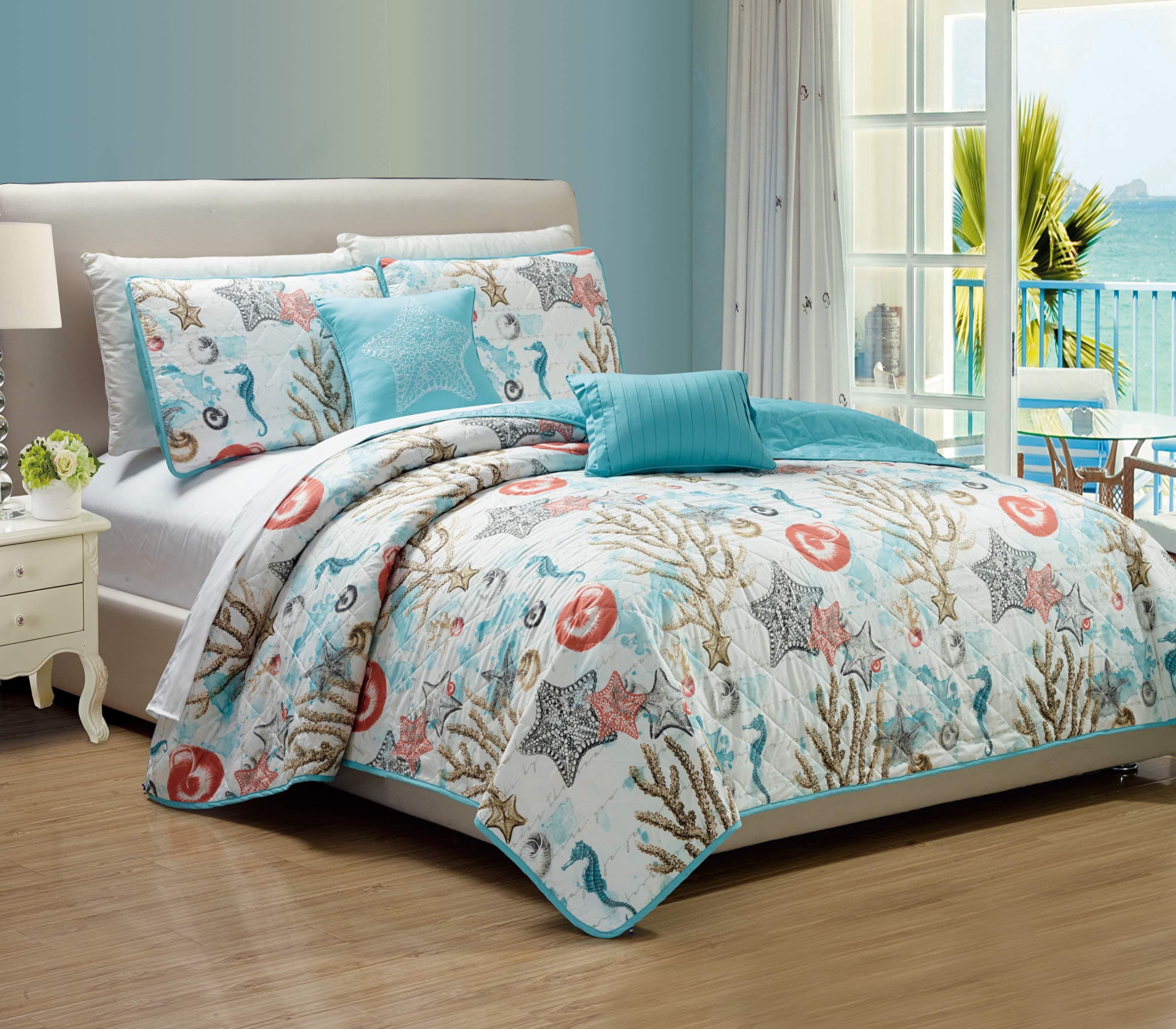 RT Designers Collection Coastal 5-Piece Quilt Set, King