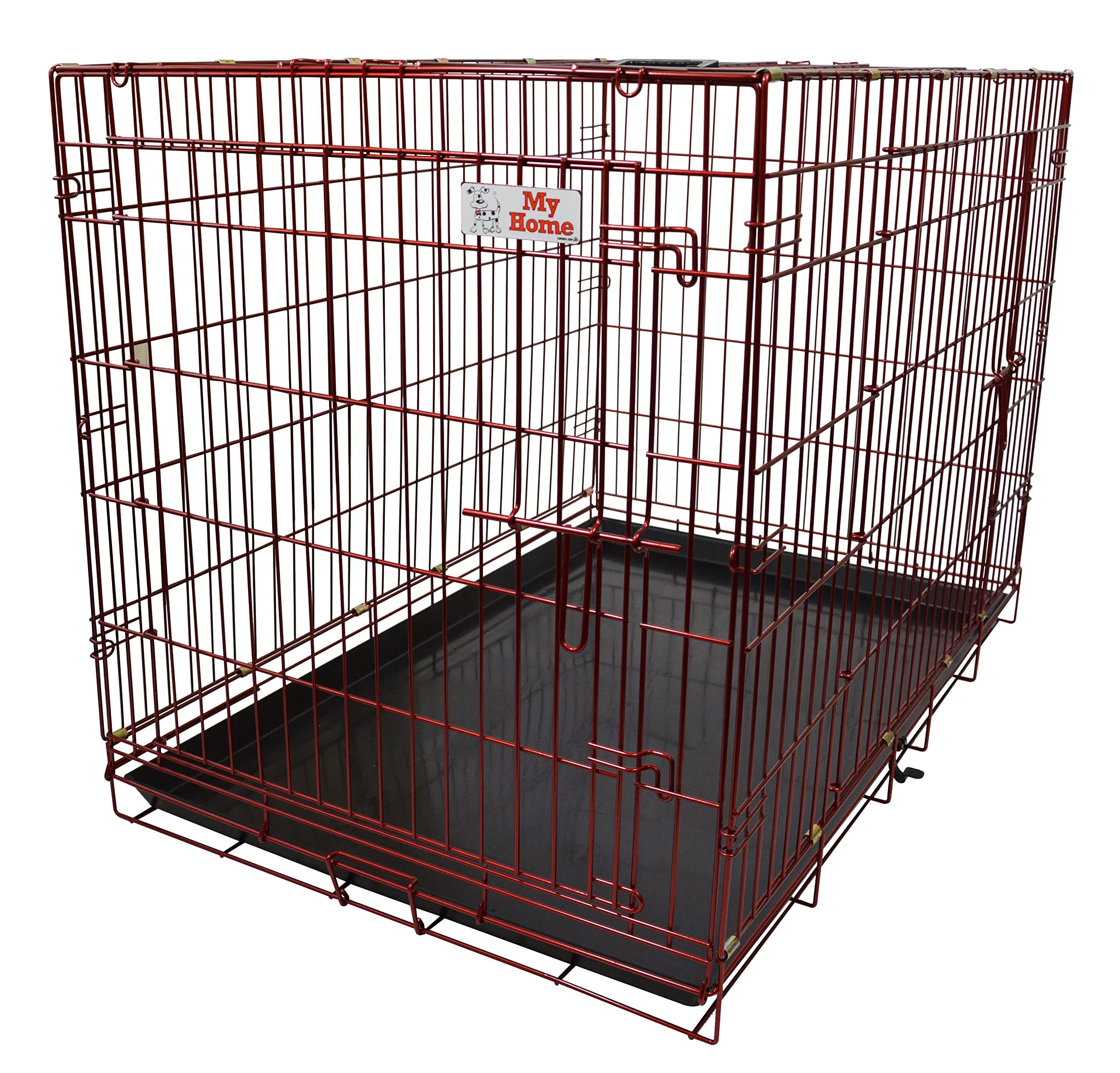 Green Jem Double Door Dog Crate, Extra Large, Red