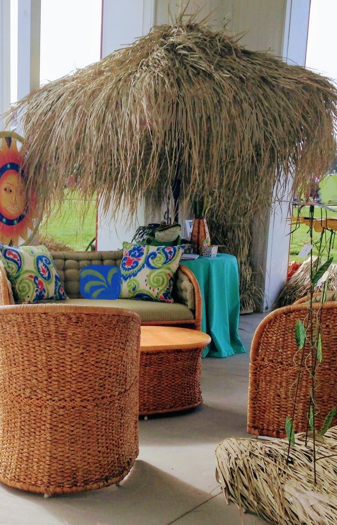 Tropical Palm Thatch Tiki Umbrella Cover - 7 ft.