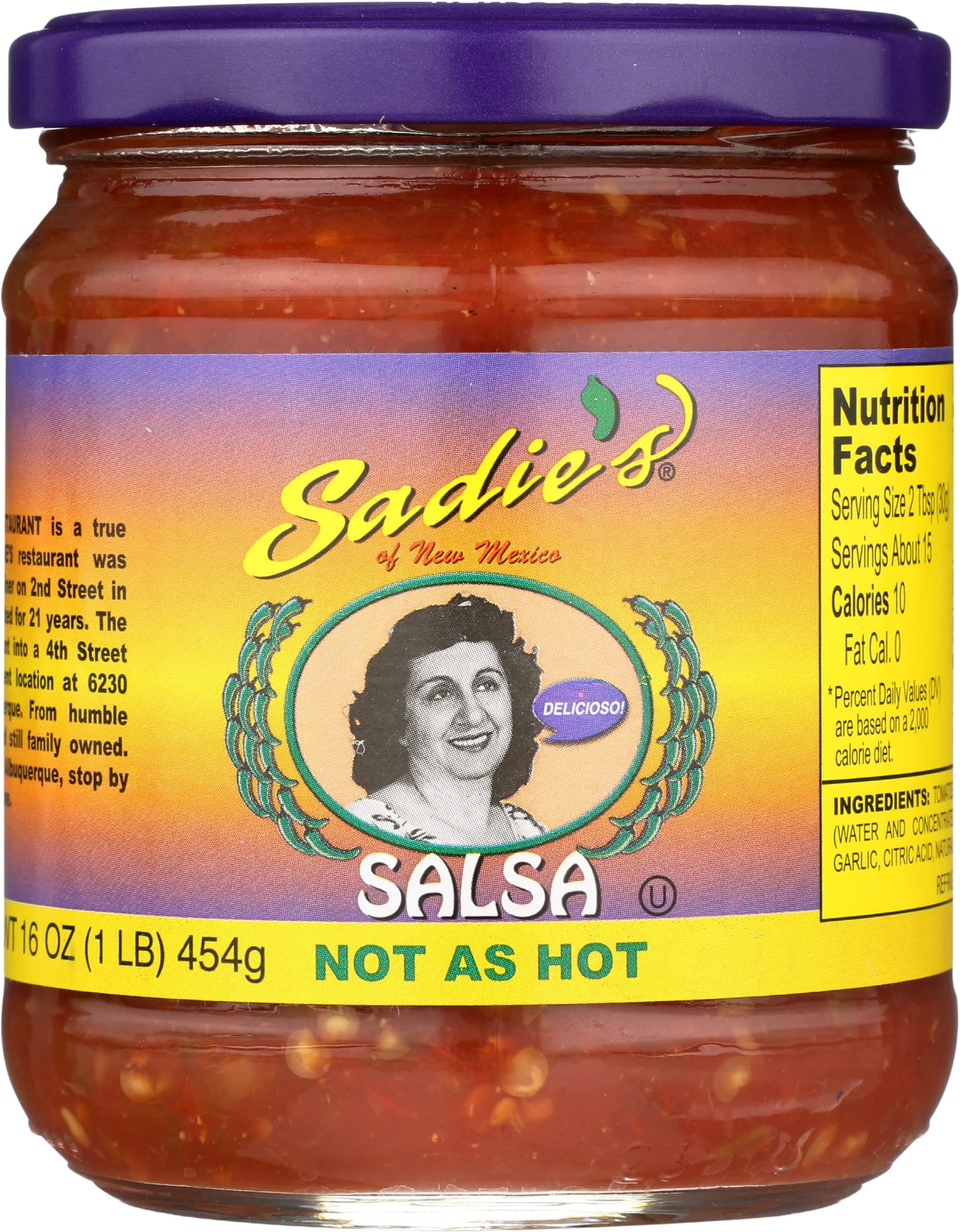 Not as Hot Salsa, Non GMO, Vegan, 16 Ounce (Pack of 1)