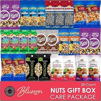 Nuts Snack Packs - Mixed Nuts and Trail Mix Individual Packs - Healthy Snacks Care Package Gift (28 Count)