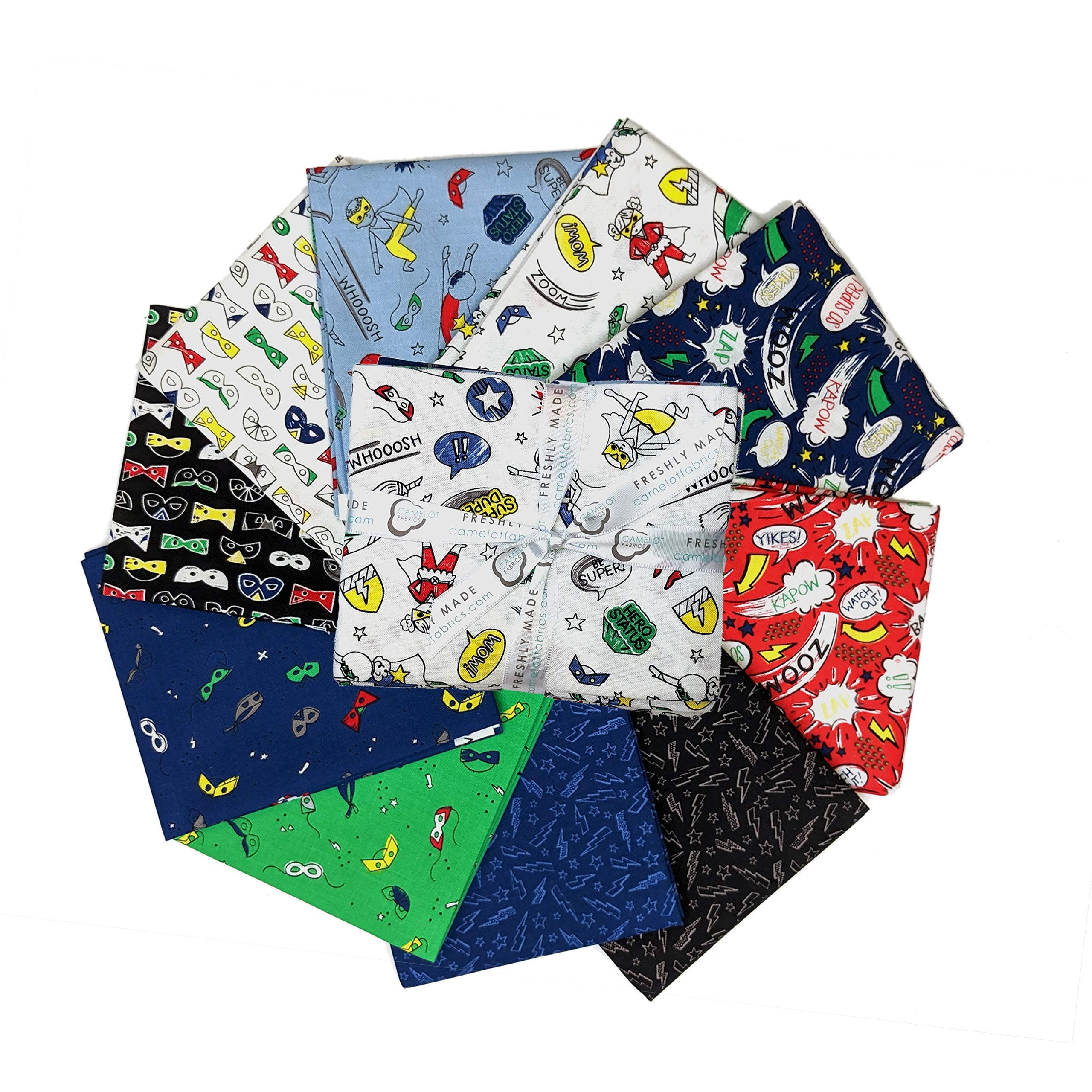 Camelot Half-Pint Heroes 18'' Fat Quarter Bundle Multi 10 pcs