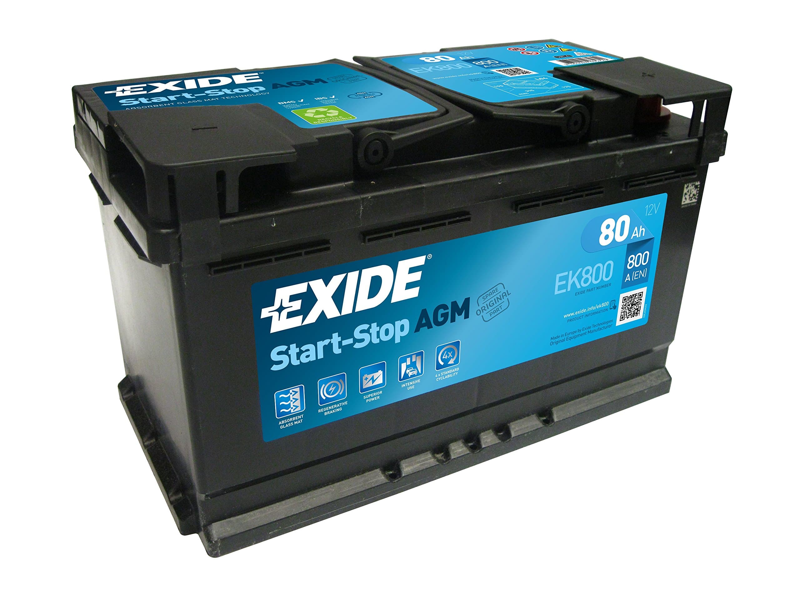 EK800 AGM Car Battery Type 110/115 (3 Year), Large