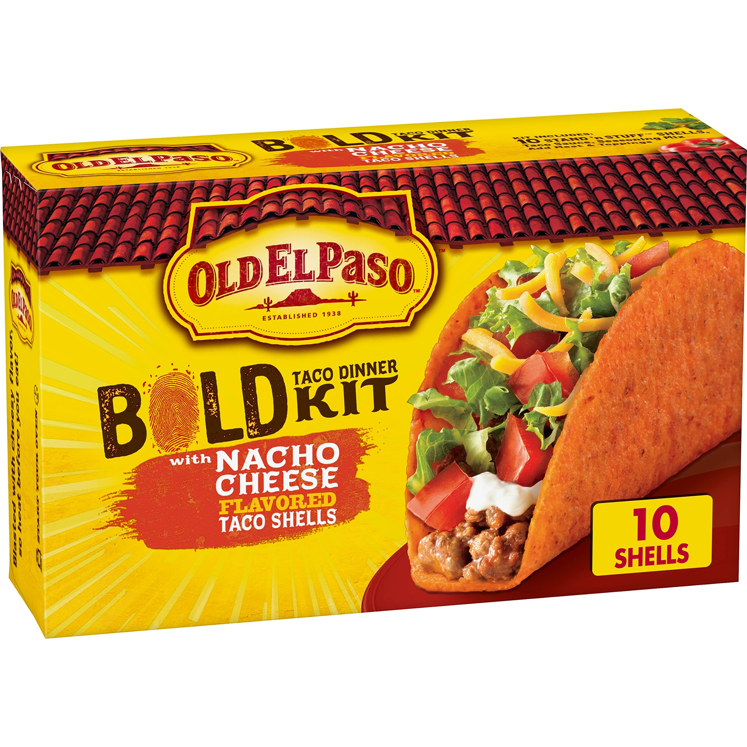 Stand 'N Stuff Bold Nacho Cheese Flavored Taco Dinner Kit, 9.5 oz.