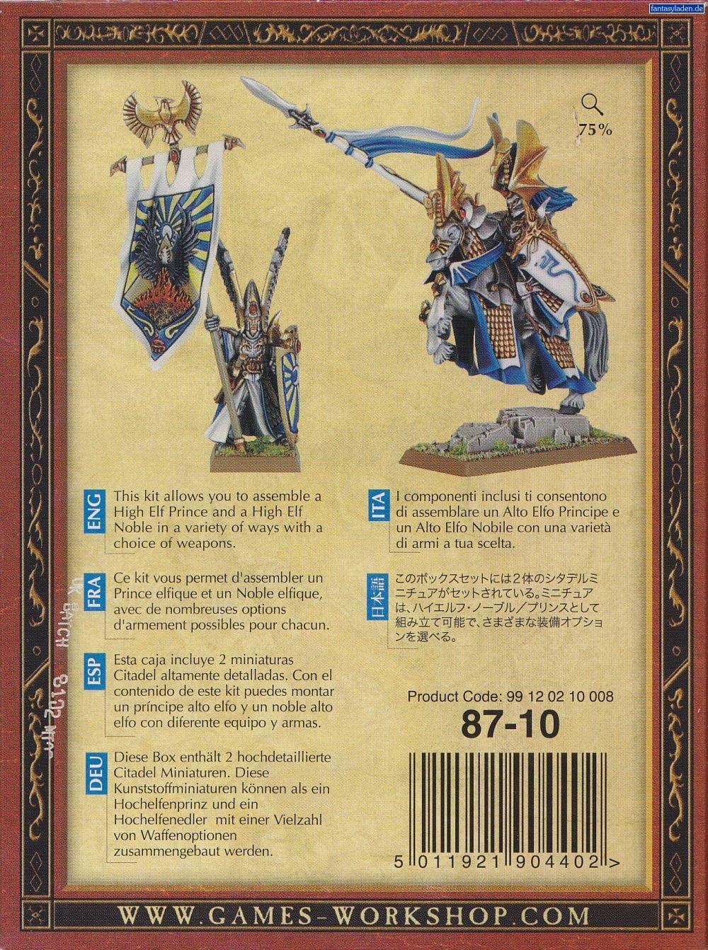 High Elf Prince And Noble Warhammer Fantasy