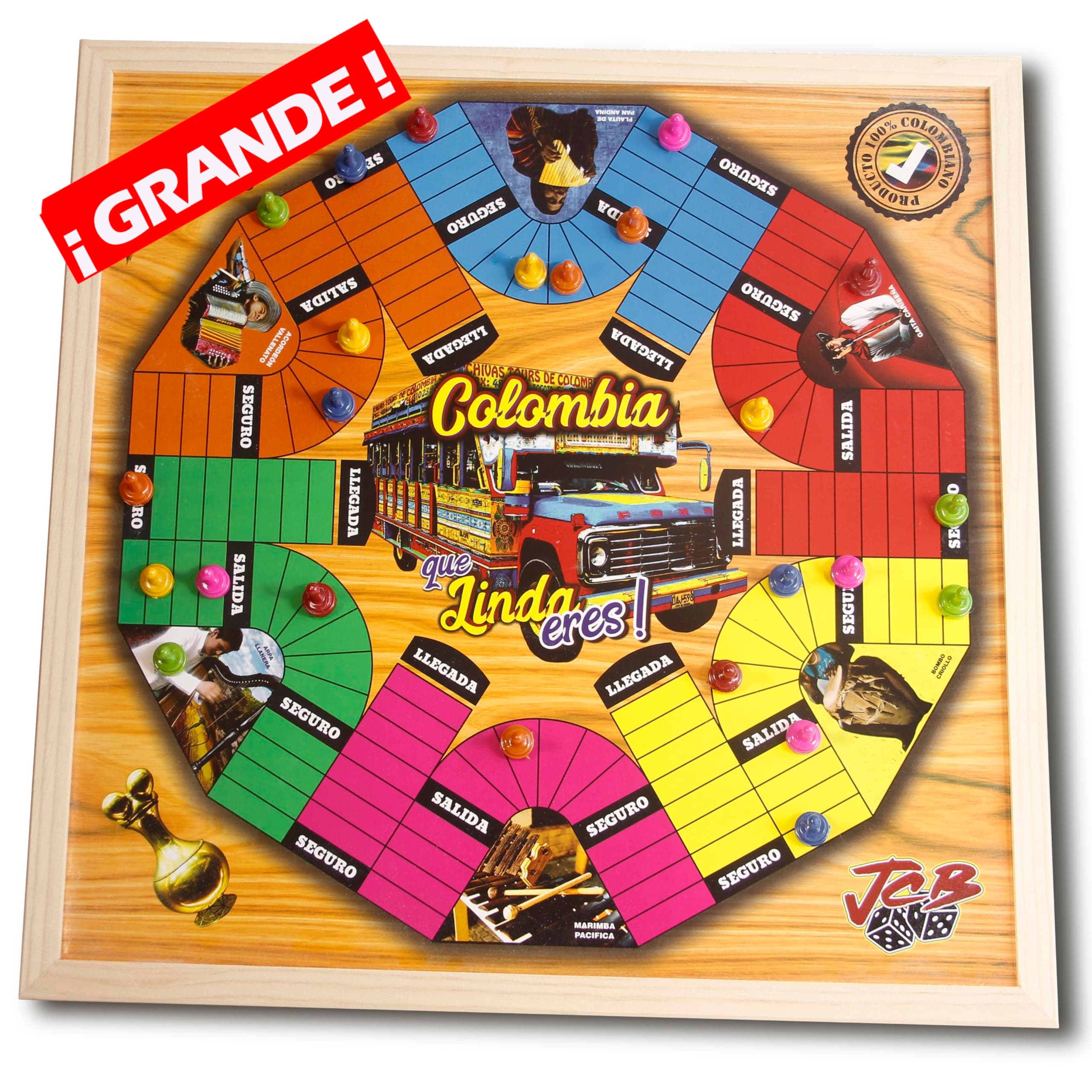 PARCHIS Game Original MAGNETICO 50X50 con Marco de Madera 6 jugadores parques juego de mesa Colombiano productos Colombianos Colombia Gifts Regalos Artesanias.