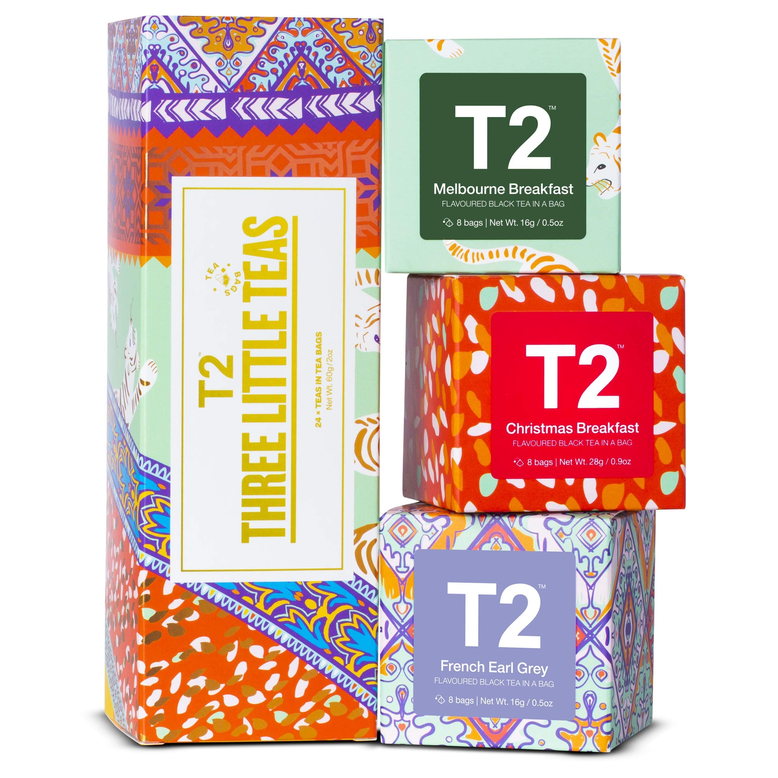 T2 Tea Three Little Teas Christmas Giftpack, Christmas Breakfast, 2 Ounce