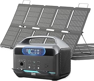 Solar Generator 600W (Surge 1200W), Portable Power Station with 100W Solar Panel, 576Wh (180,000mAh) LFP Battery with AC & DC Outlets, 1 Hour Fast Charging for Home & Emergency, Outdoor Camping, CPAP