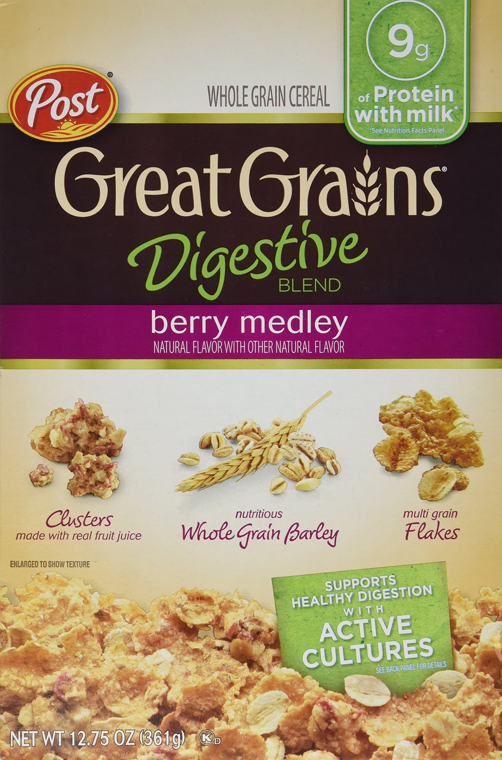 Post Great Grains Digestive Blend Berry Medley Whole Grain Cereal - 3 Pack