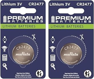 Premium Murata CR2477 Lithium 3V Coin Cell - Japanese Engineered High Capacity Batteries (2 Pack)