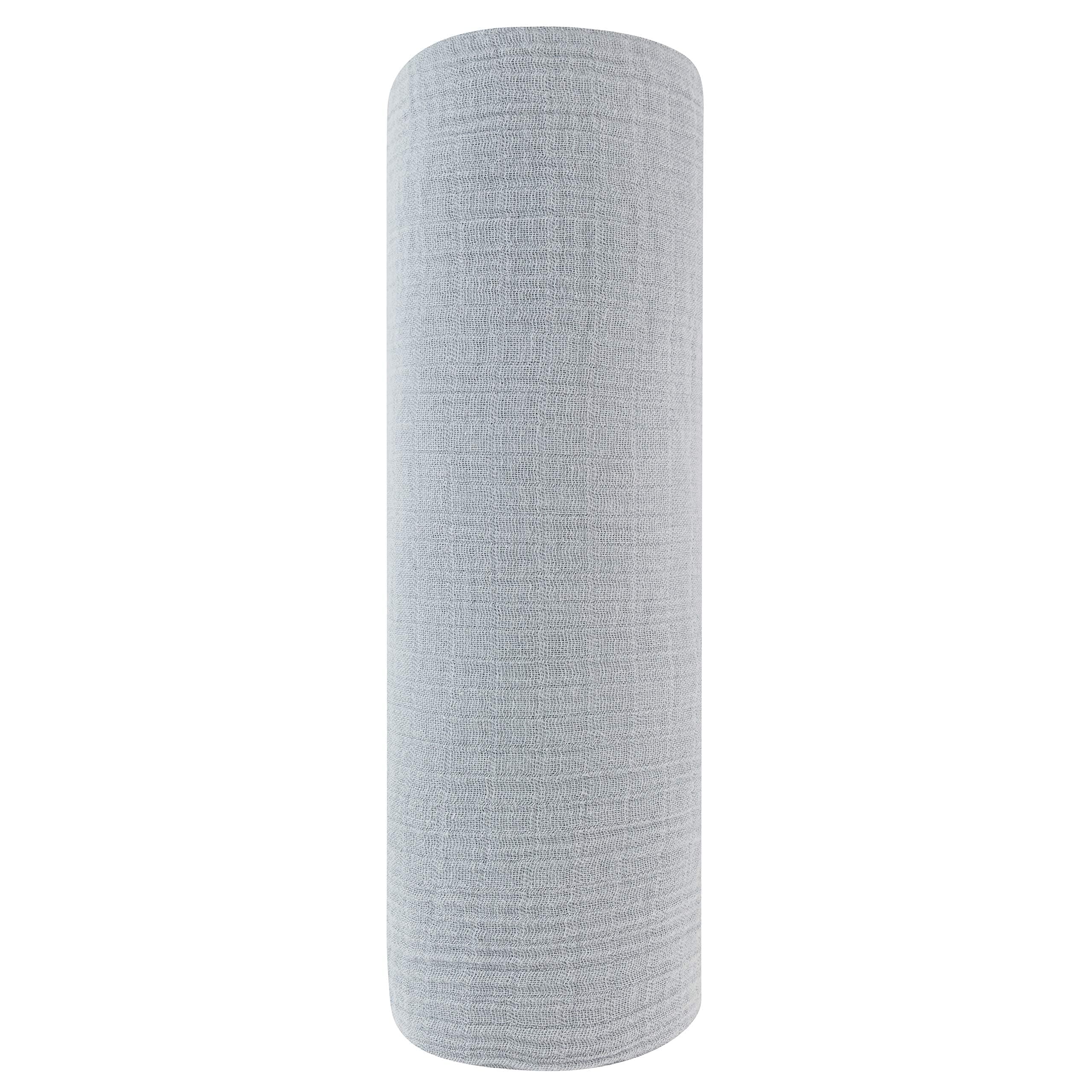 Ely's & Co. Cotton Muslin Swaddle Blanket 1-Pack for Baby Boy — 100% Cotton Muslin Extra-Large Swaddle Blankets (47” x 47”) Misty Blue