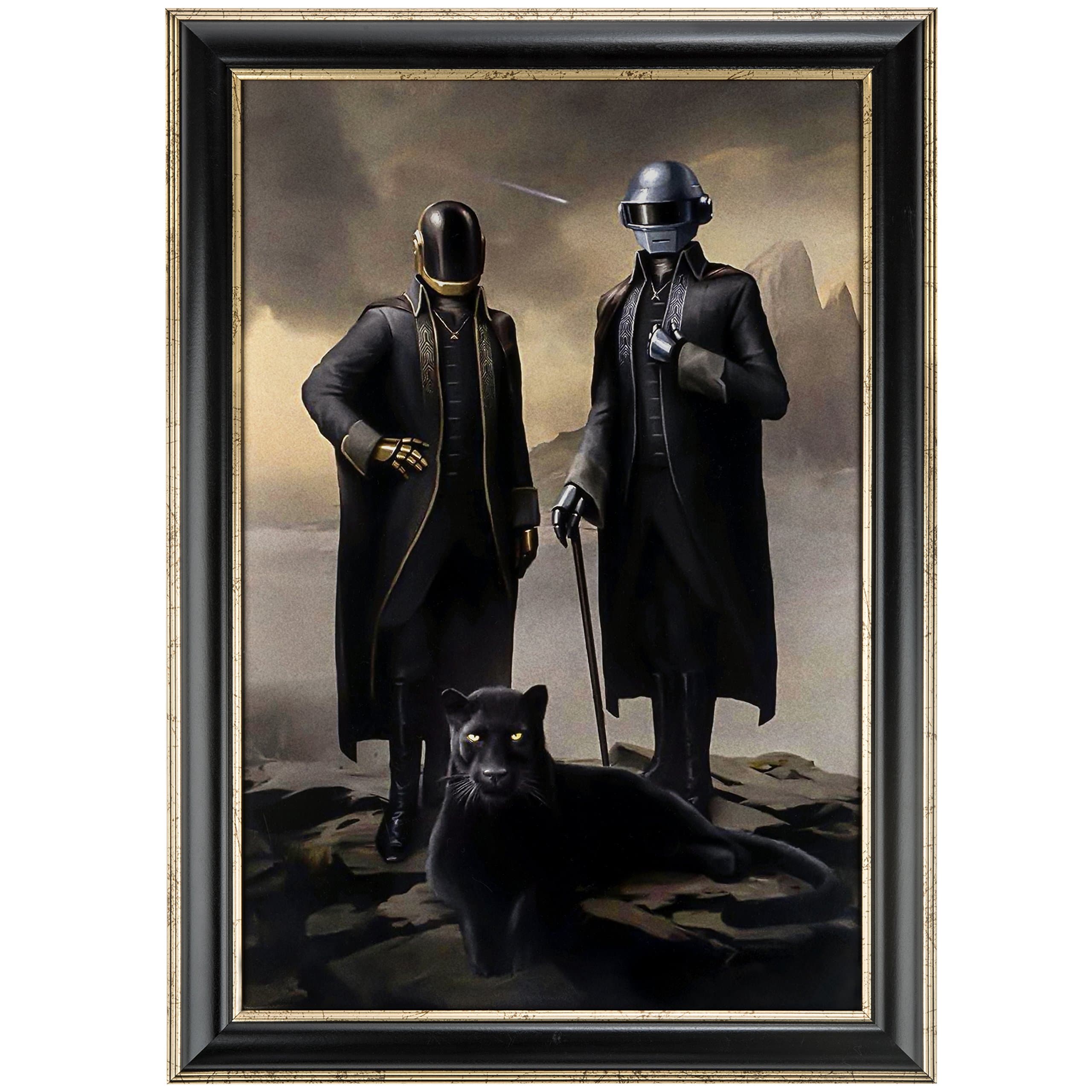 STARBOY Daft Punk & The Weeknd Metallic Print Poster Complete w/Matching Gold & Black Frame (16 x 24)