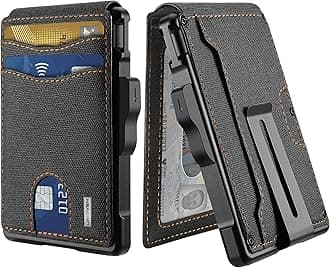 Wallet for Men - with Money Clip Slim Leather Slots Credit Card Holder RFID Blocking Bifold Minimalist Wallet