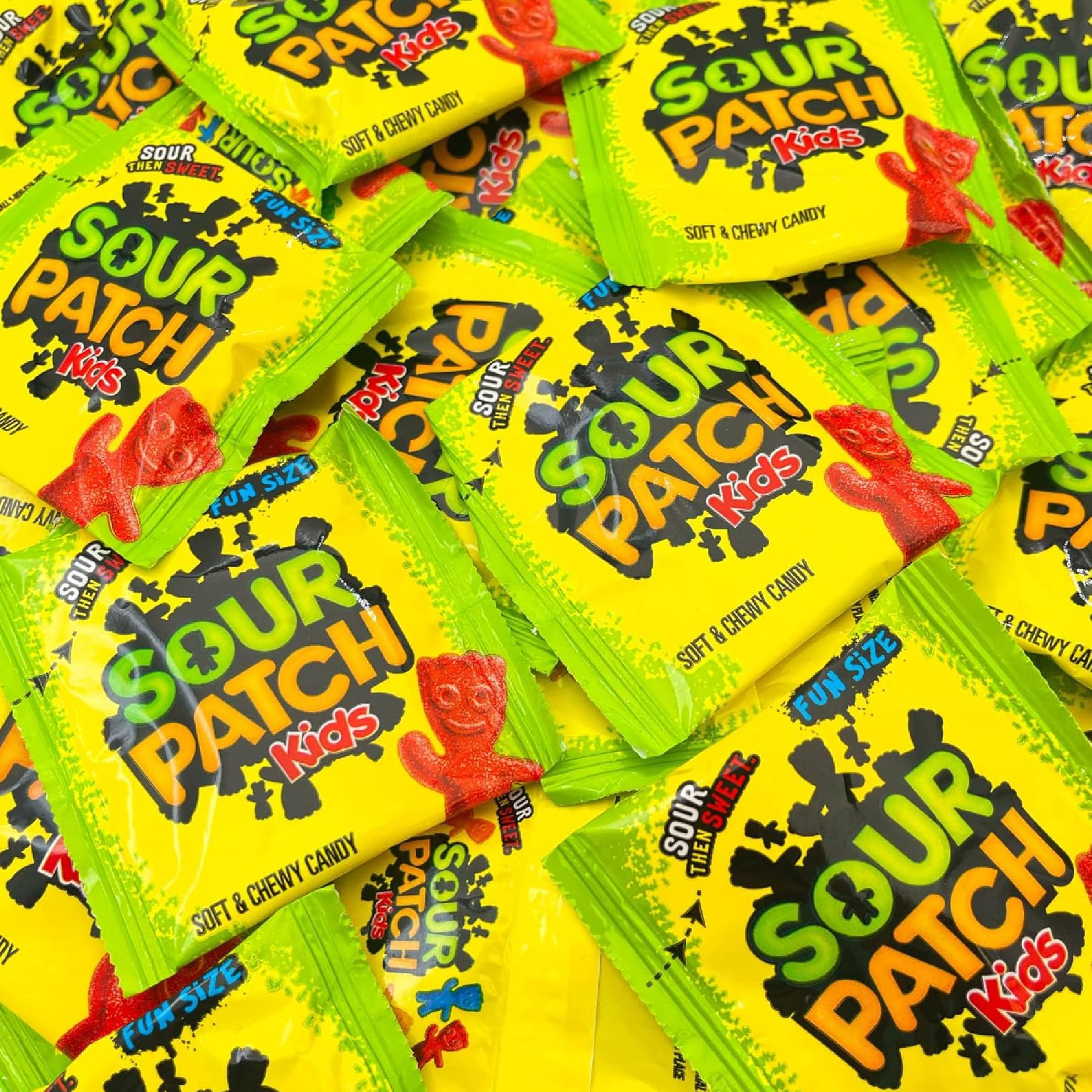 SOUR PATCH Kids Soft & Chewy Candy, Individual Pouch Fun Size, 50 Count Pack
