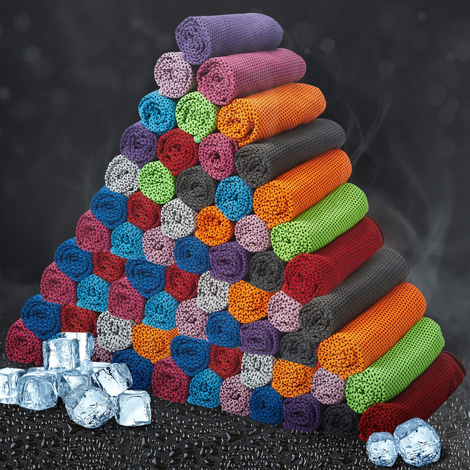 Honoson Cooling Towel Bulk - Neck & Face Cool Chilly Towels Microfiber Breathable Sport Sweat Rag for Gym, Yoga, Travel, Camping, Running, Outdoor