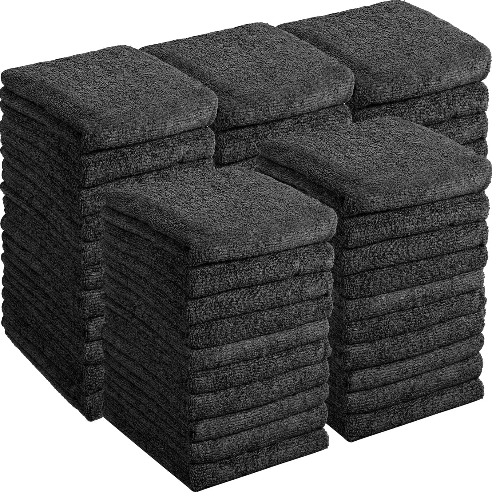 Shimeyao 36 Pack Bleach Proof Salon Towels, Microfiber Absorbent Towels for Hair Facial, Lint Free Hand Towels, Bleach Resistant Gym Towel for Home Salon Spa Barber, 16 x 27 Inches(Black)