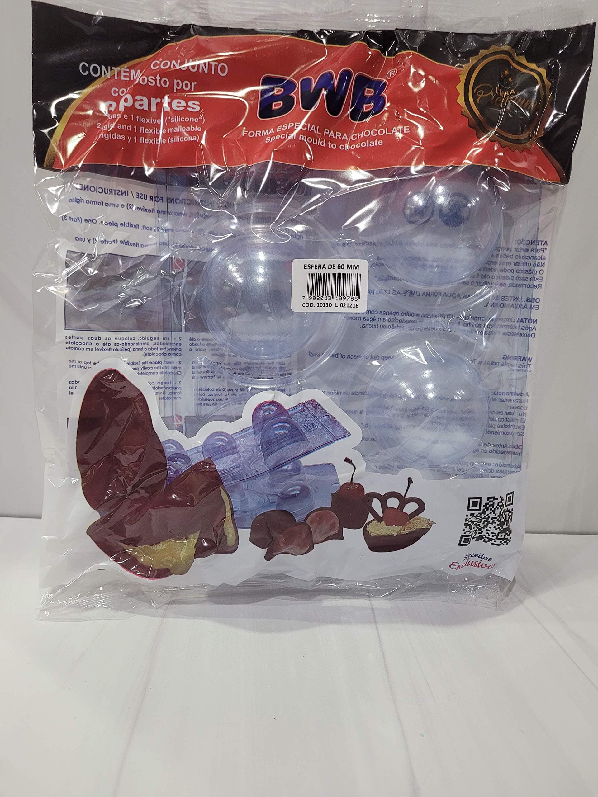 60MM Hemisphere Three Part Chocolate Mold