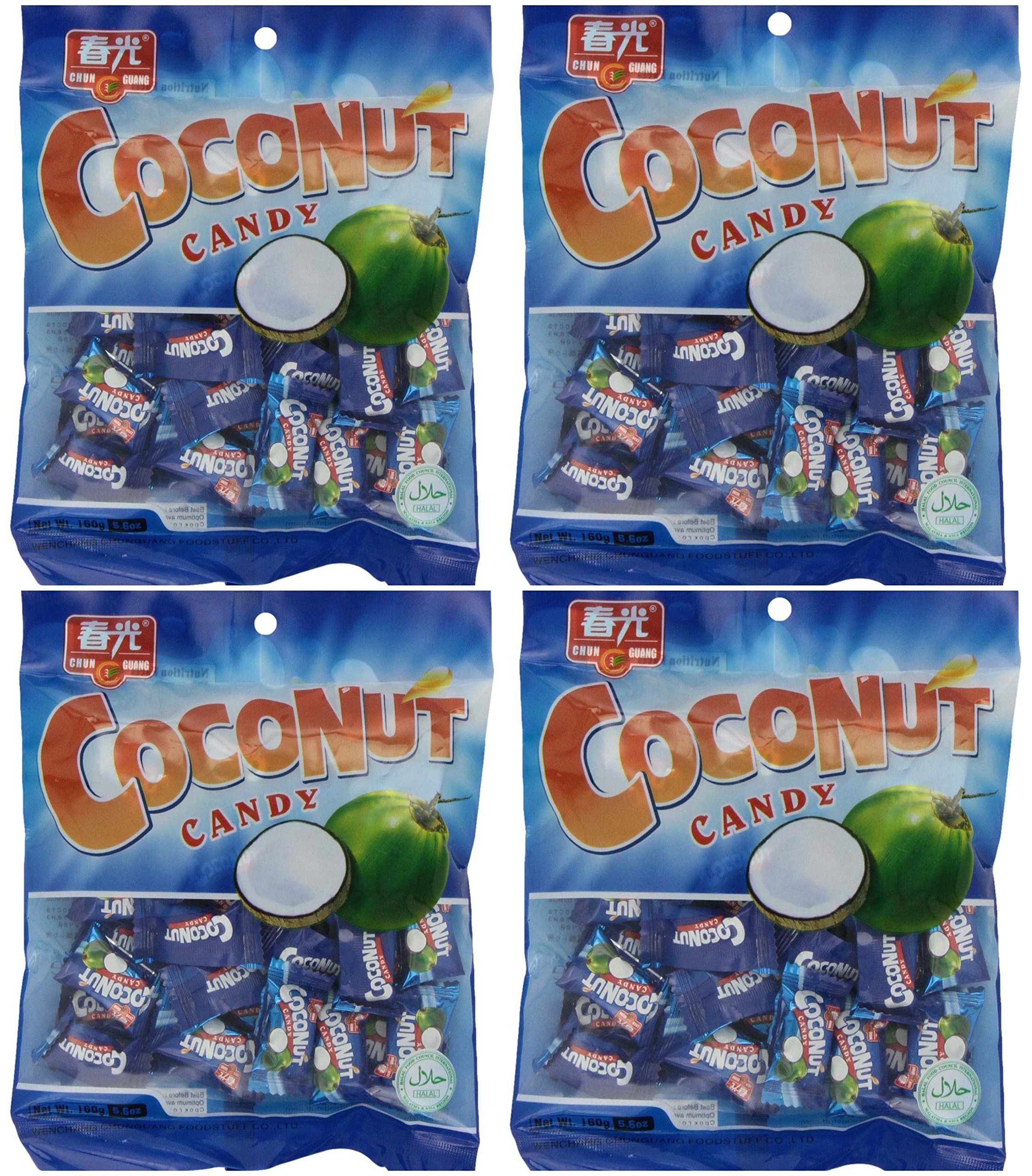 Coconut Hard Candy, 5.6 oz, Pack of 4 with FREE Candy Sample