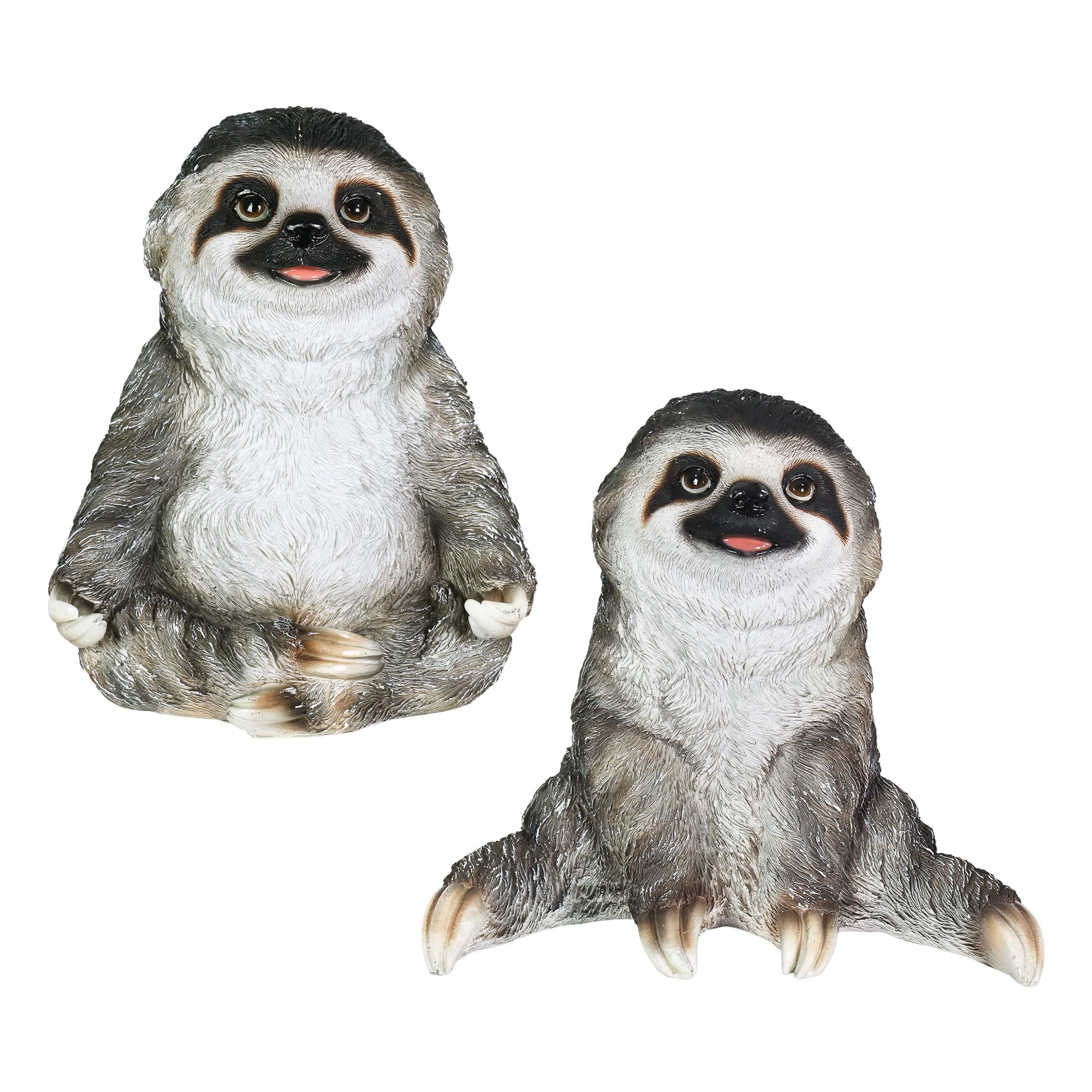 Exhart2 Piece Yoga Sloth Statue Assortment, 6 Inch
