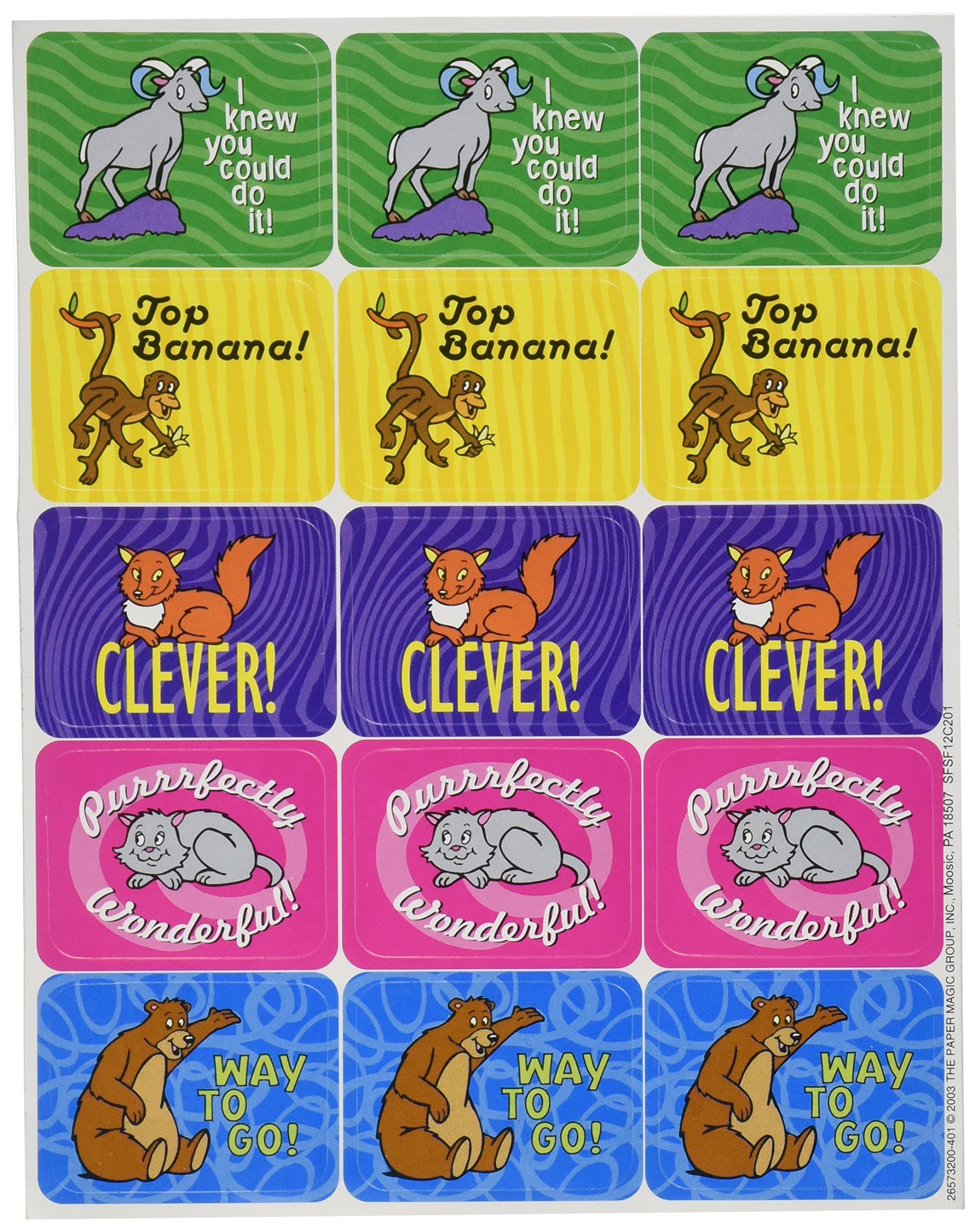 Eureka School Days Sticker Assortment, 1440 3/8 1 inches Stickers