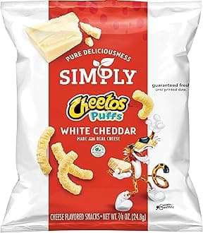 Simply Cheetos Puffs White Cheddar Cheese Flavored Snacks, 10 Count