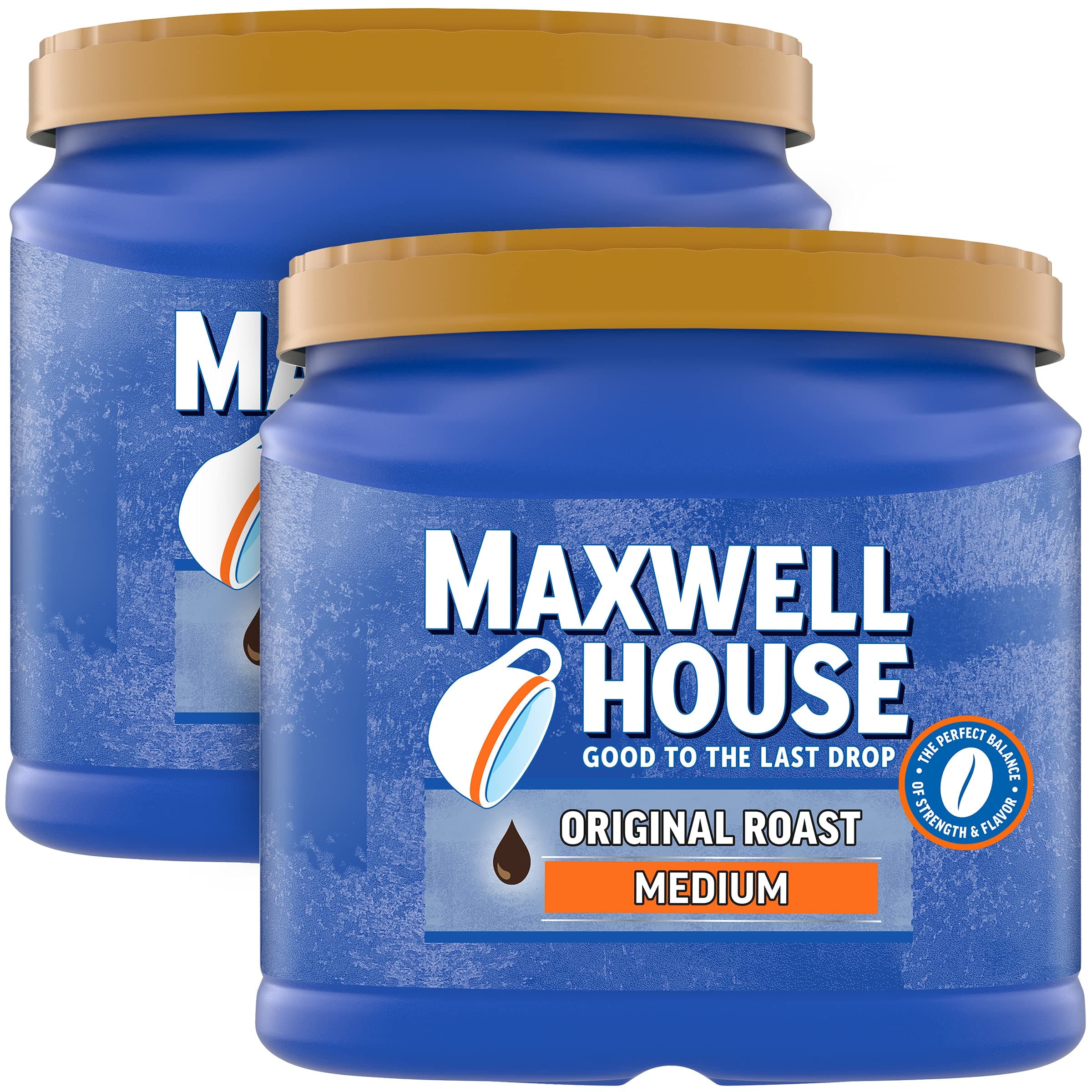 Maxwell House The Original Roast Medium Roast Ground Coffee 30.6 oz Canisters (Pack of 2)