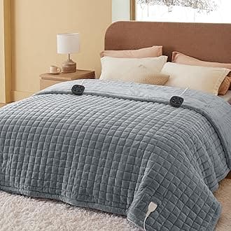 Bedsure Electric Blanket King Size - Dual Control Heated Weighted Blanket King with 10 Heat Settings, Fast Heating with 10 Time Settings (100x90 inches, Formal Gray)