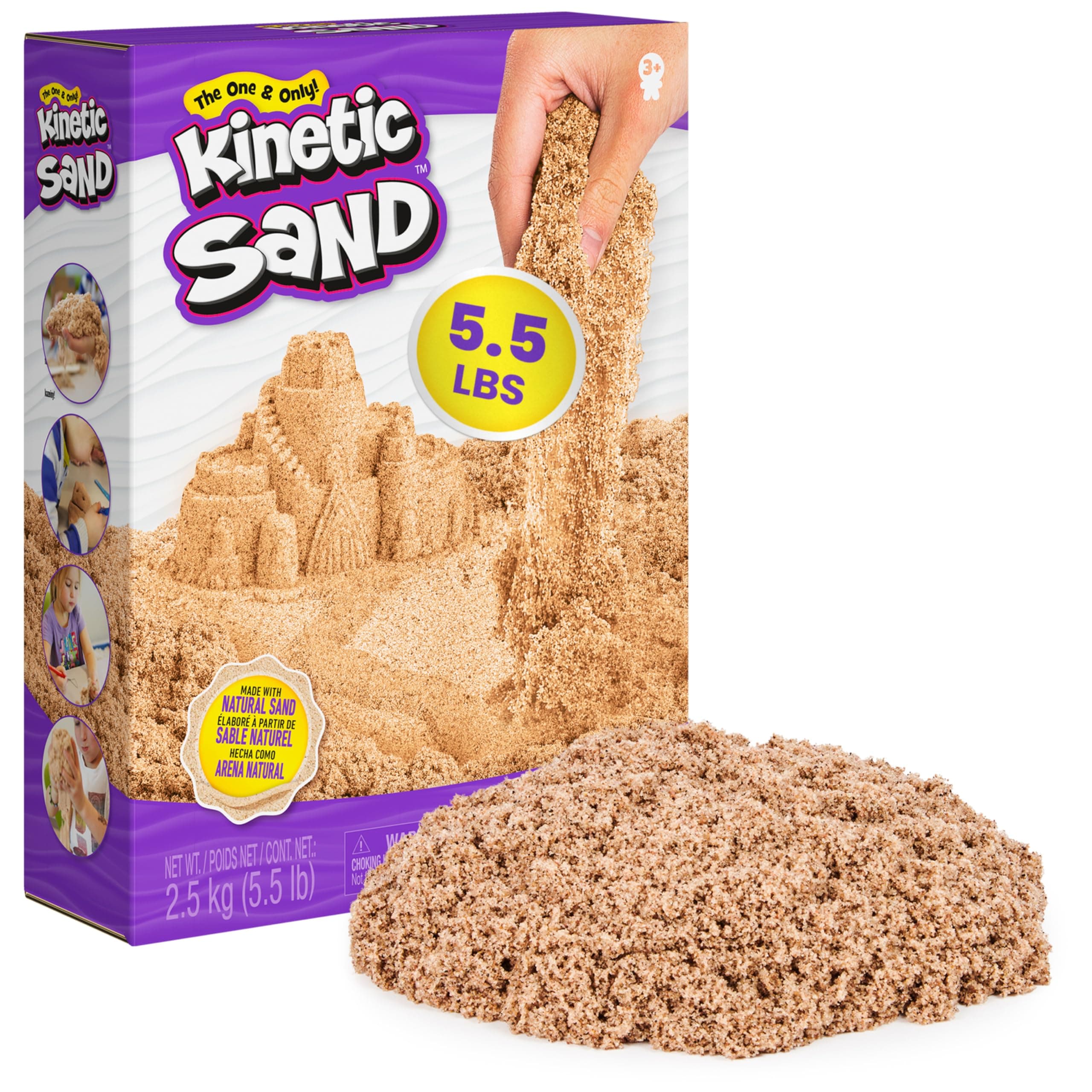 Kinetic Sand 2.5 kg - Original Magic Kinetic Sand from Sweden, Natural Brown, Known from Nurseries, Ideal for Creative Indoor Sand Play, for Children from 3 Years