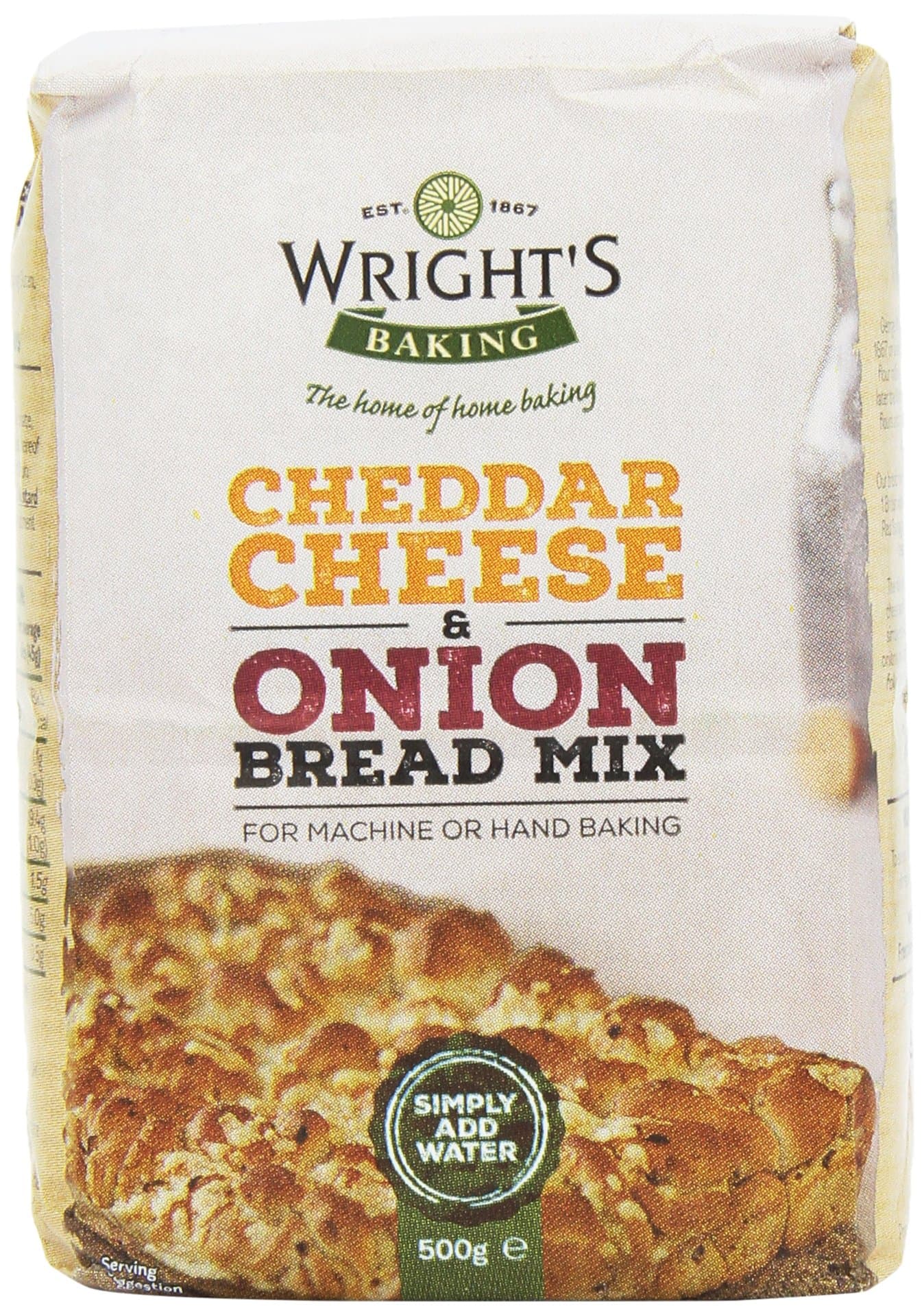 Wrights Baking Cheese and Onion Bread Mix 500 g (Pack of 10)