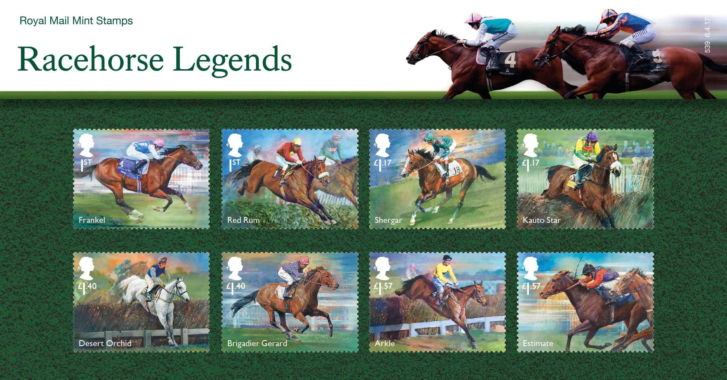 2017 Racehorse Legends Stamps in a Presentation Pack PP511 (Printed no. 539) - Royal Mail Mint Stamps