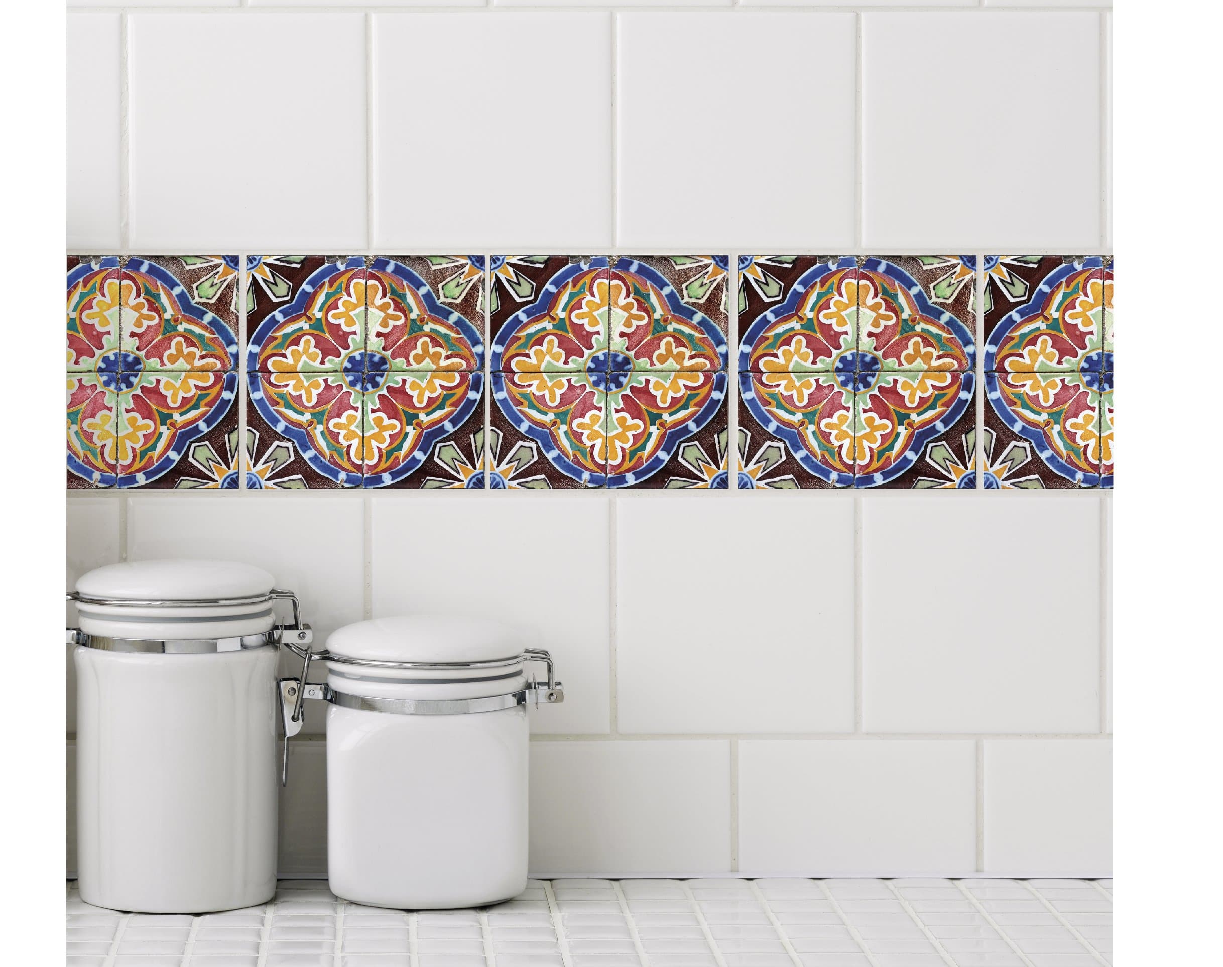 Odhams Press Sevilla Tile Decal on Solid White/Set of 10