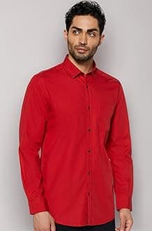 Peter England Men’s Slim Fit Full Sleeve Casual Shirt in Twill Weave Cotton