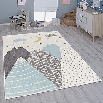 Paco Home Children's Rug Child's Room Girls Boys Various Motifs And Sizes, Size:200x280 cm, Colour:Blue