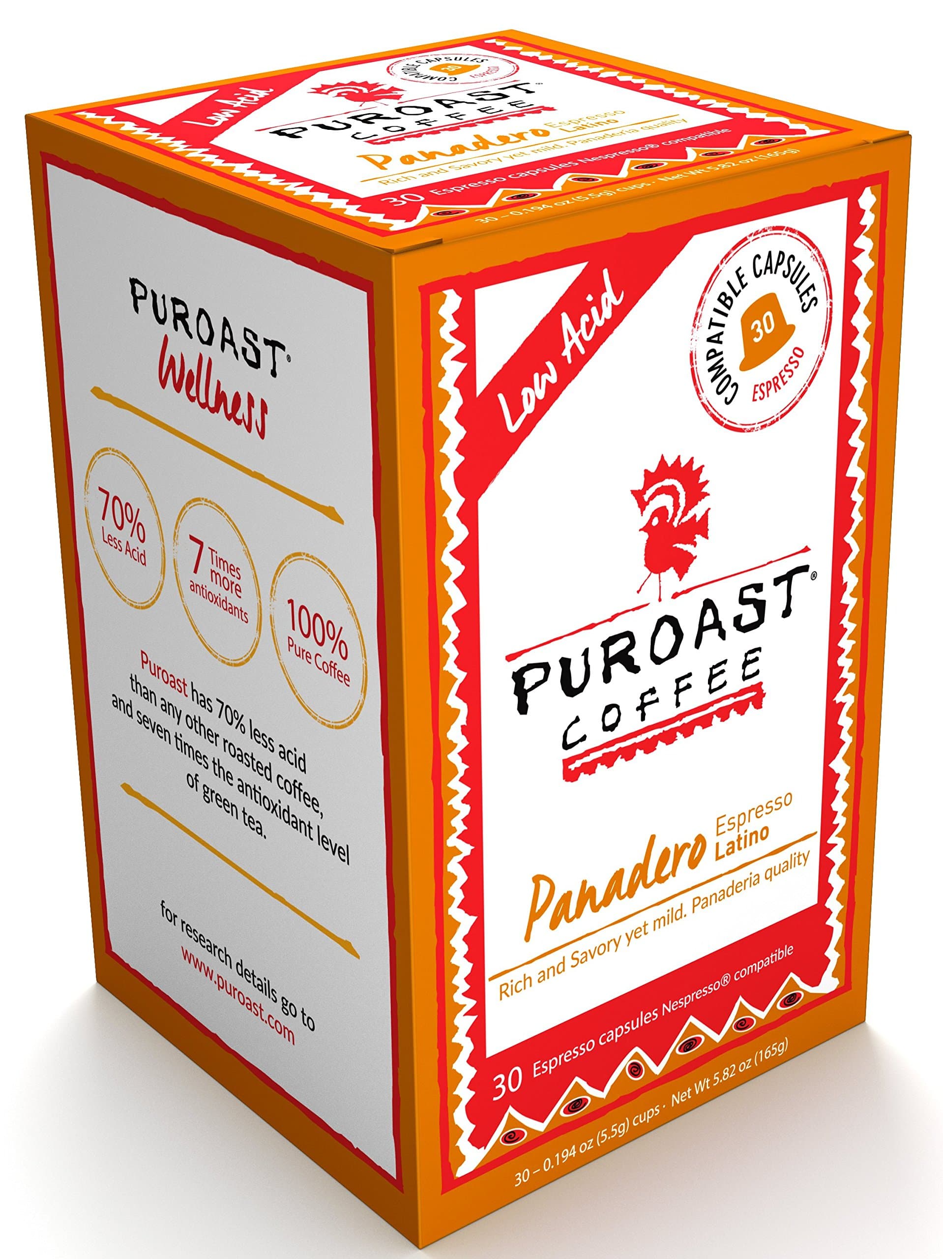 Puroast Coffee Espresso Capsule, Panadero, 30 Count