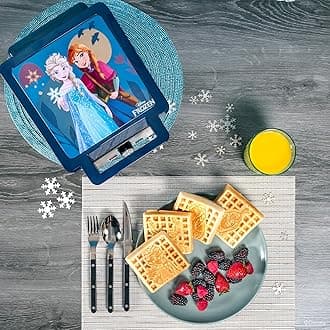 Uncanny Brands Disney Frozen Elsa, Anna, and Olaf Deluxe Waffler - Your Favorite Frozen Characters on Your Waffles