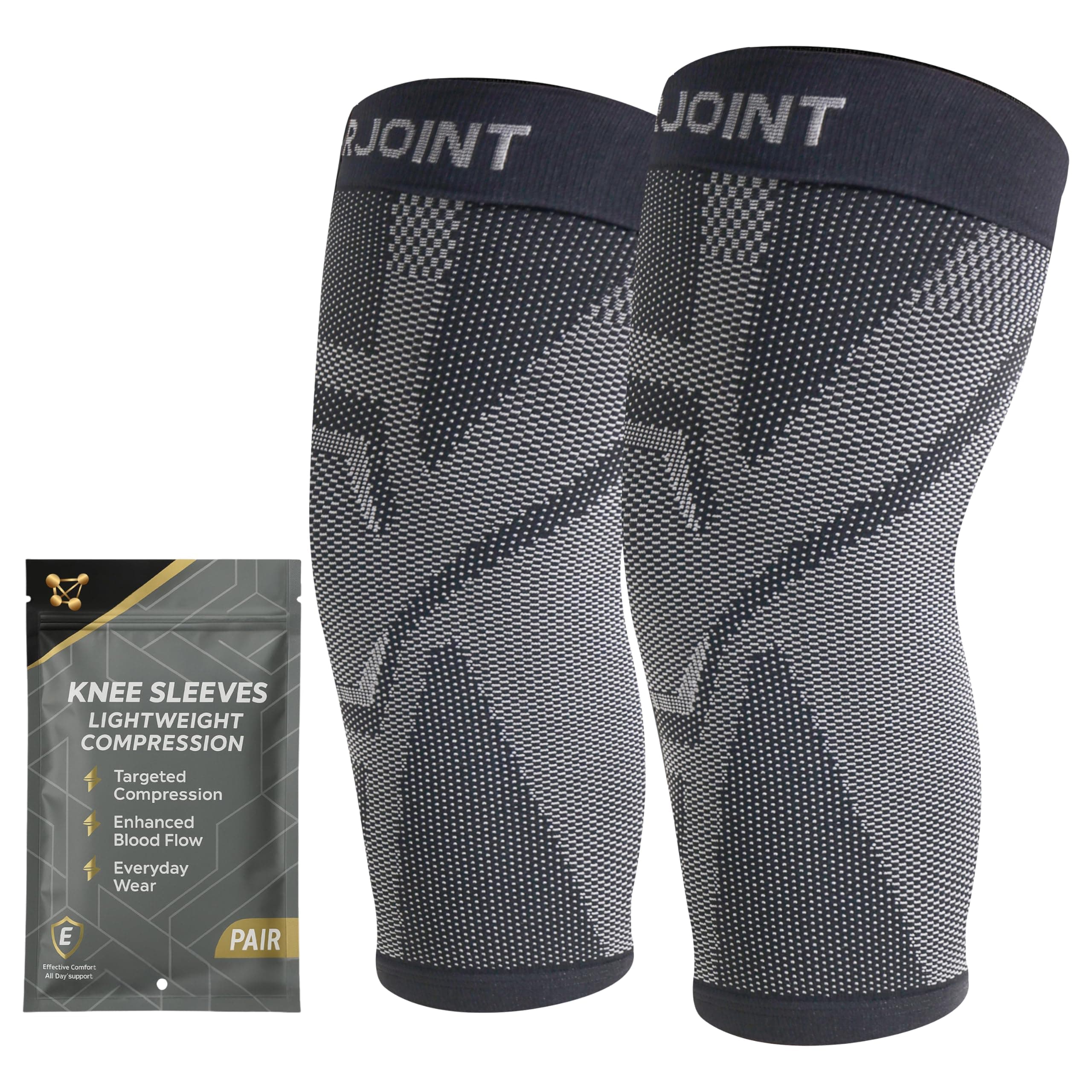 Pull On Knee Brace Women & Men Workout - Copper Infused Knee Sleeves for Men, Elastic Compression Knees Support Braces for Fitness, Volleyball, Basketball, Running, Sports - XLarge