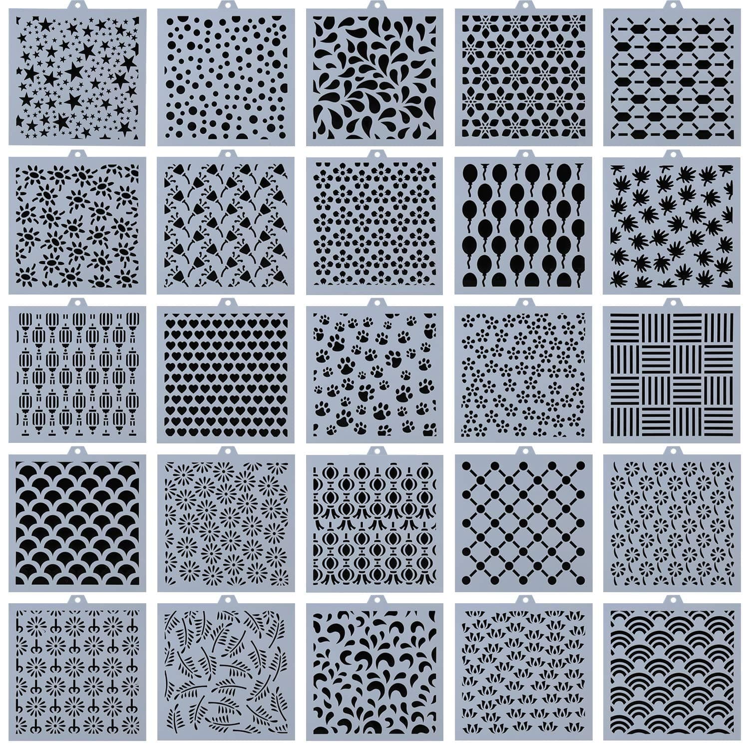 25-pack cookie stencil set for baking gingerbreads cookies cakes scrapbooking decor template mold