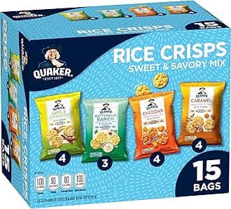 Rice Crisps, 4 Flavor Sweet and Savory Variety Mix, 15 count