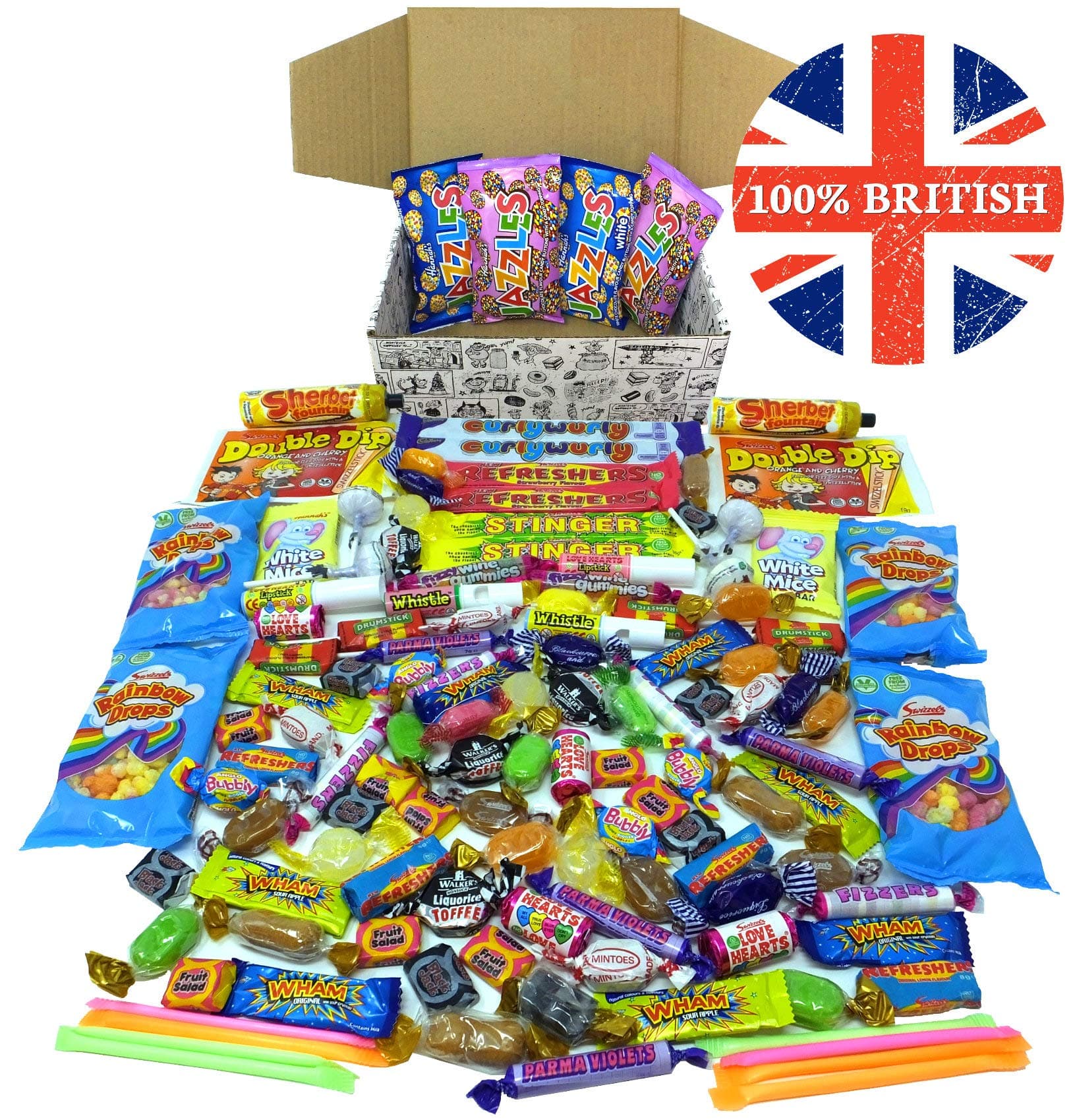 Supersized 'Best of British' Retro Sweets Gift Hamper: 100% Made in Britain, Perfect to Share