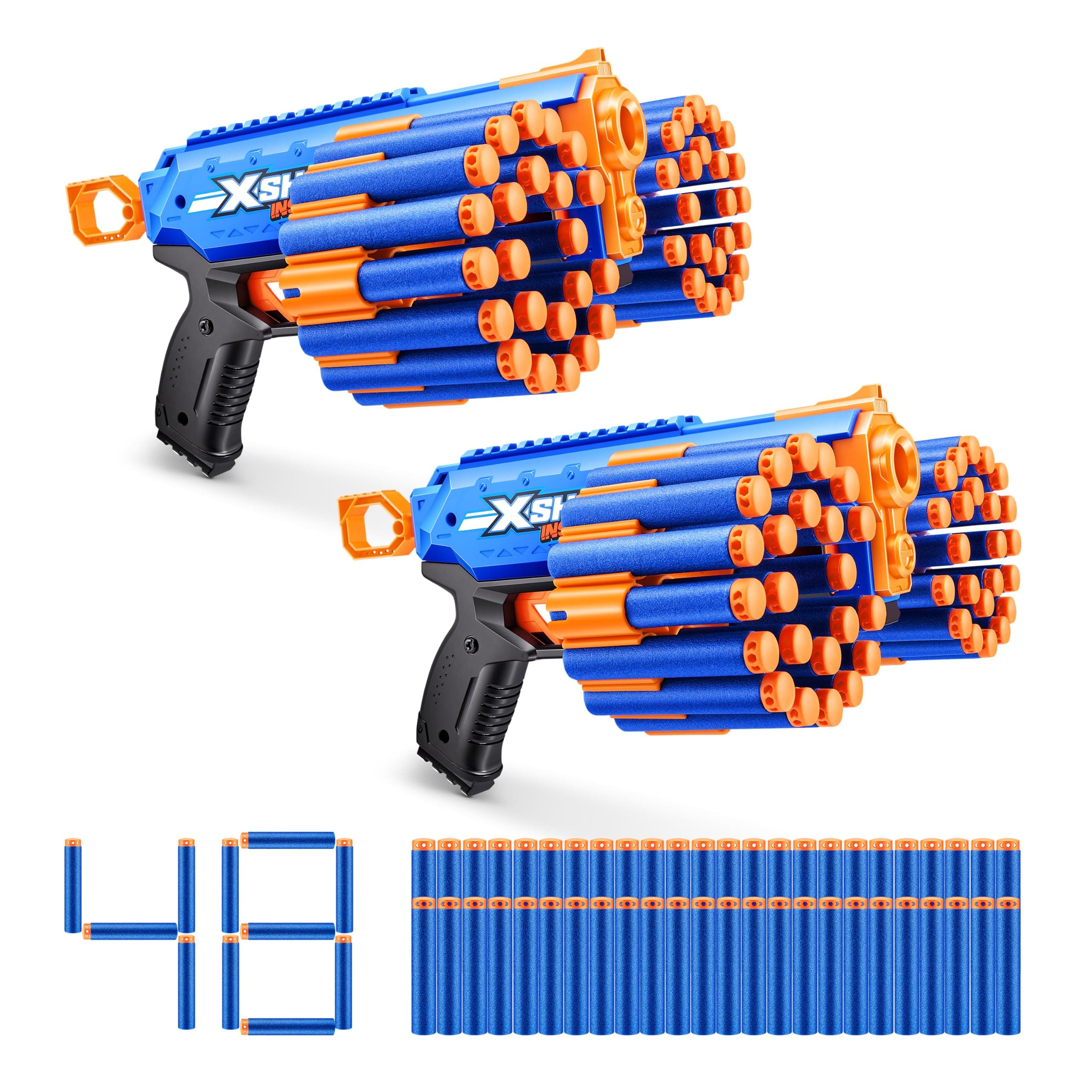 XSHOT Insanity Manic Blaster Dual Pack by ZURU with 48 Darts, Air Pocket Technology Darts and Dart Storage, Outdoor Toy for Boys and Girls, Teens and Adults