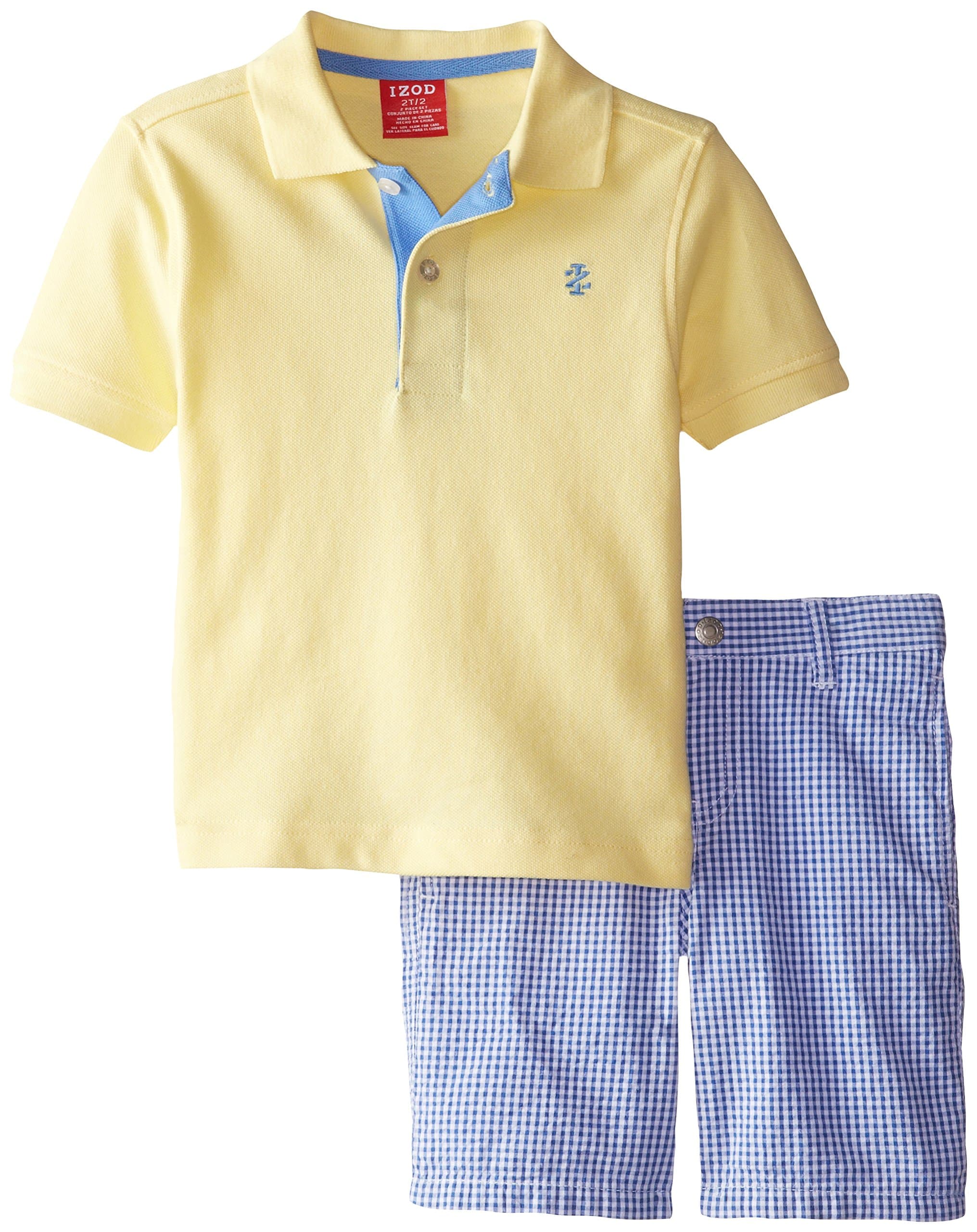 IZOD Boys' Polo with Plaid Short Two-Piece Set