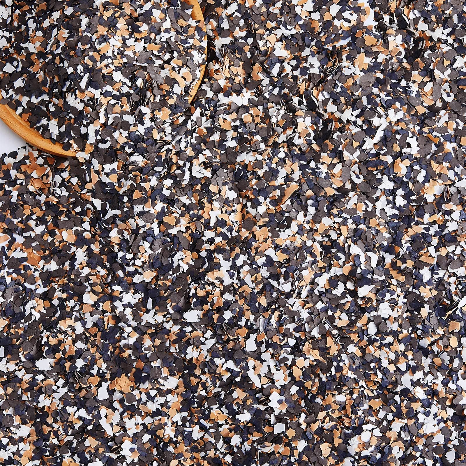 Timtin 1400 G/ 3.08 Lb Epoxy Flakes Blend Color Chips Concrete Floor Coating Decorative Paint Flakes for Wall Garage Floor Paint Interior Exterior Floors(Yellow, Coffee, Black, White)