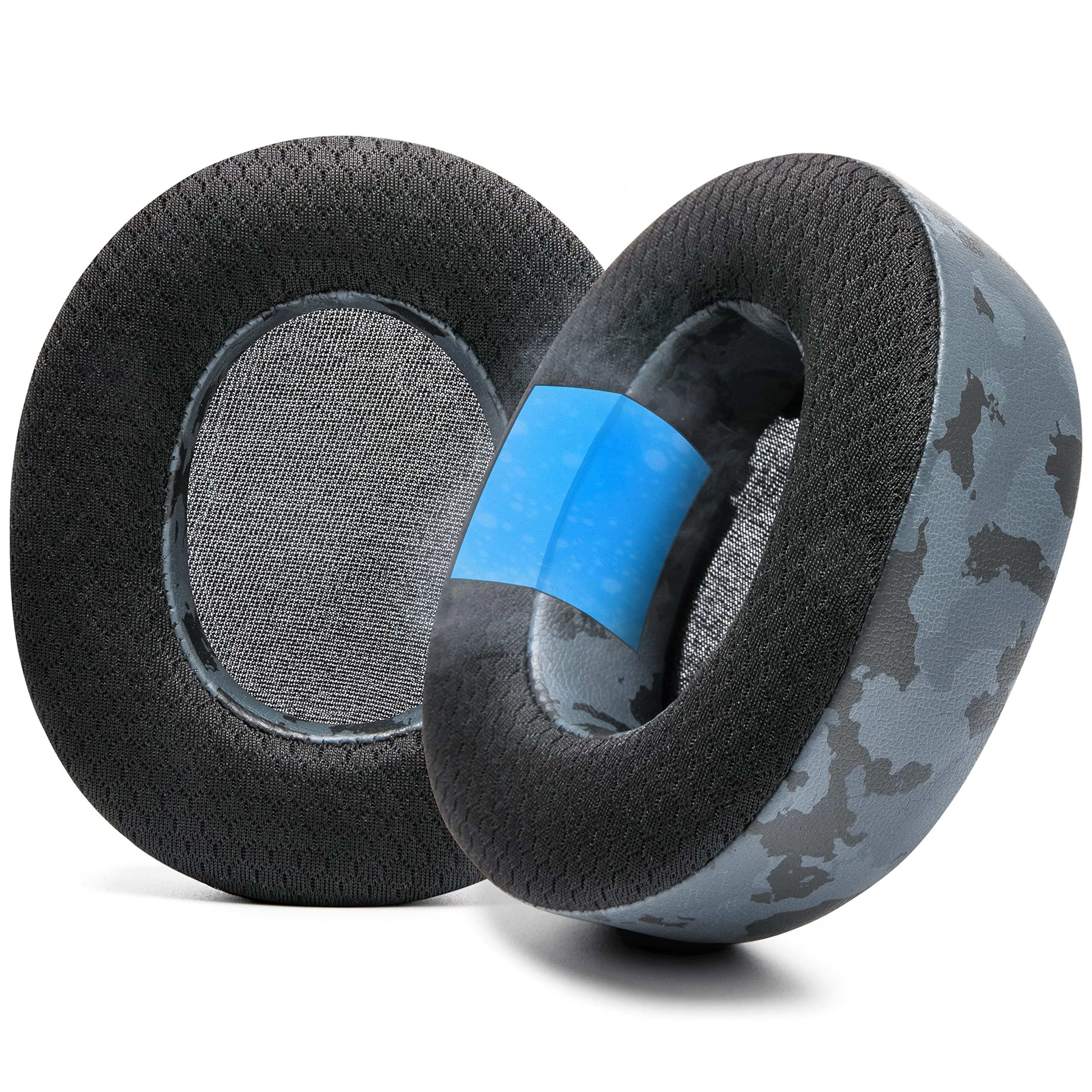 WC FreeZe Nova Pro Wireless - Hybrid Fabric Cooling Gel Replacement Ear Pads for SteelSeries Arctis Nova Pro Wireless by Wicked Cushions for Improved Durability, Thickness, Sound Insulation | Black Camo