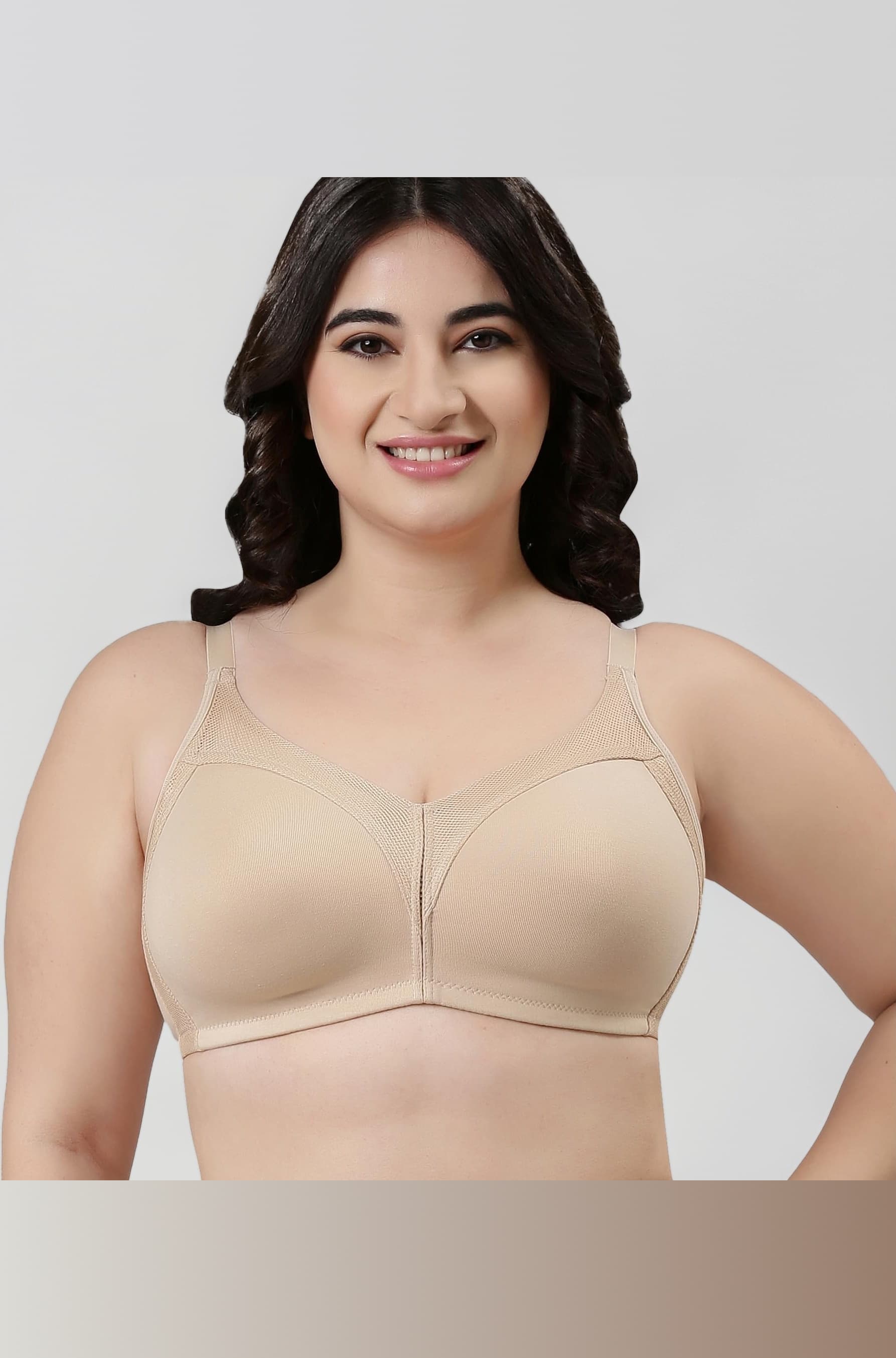 - AB75 M Frame No Bounce Full Support Cotton Bra for Women - Non-Padded Non-Wired & Full Coverage with Cooling Technology | Available in Solid Colours